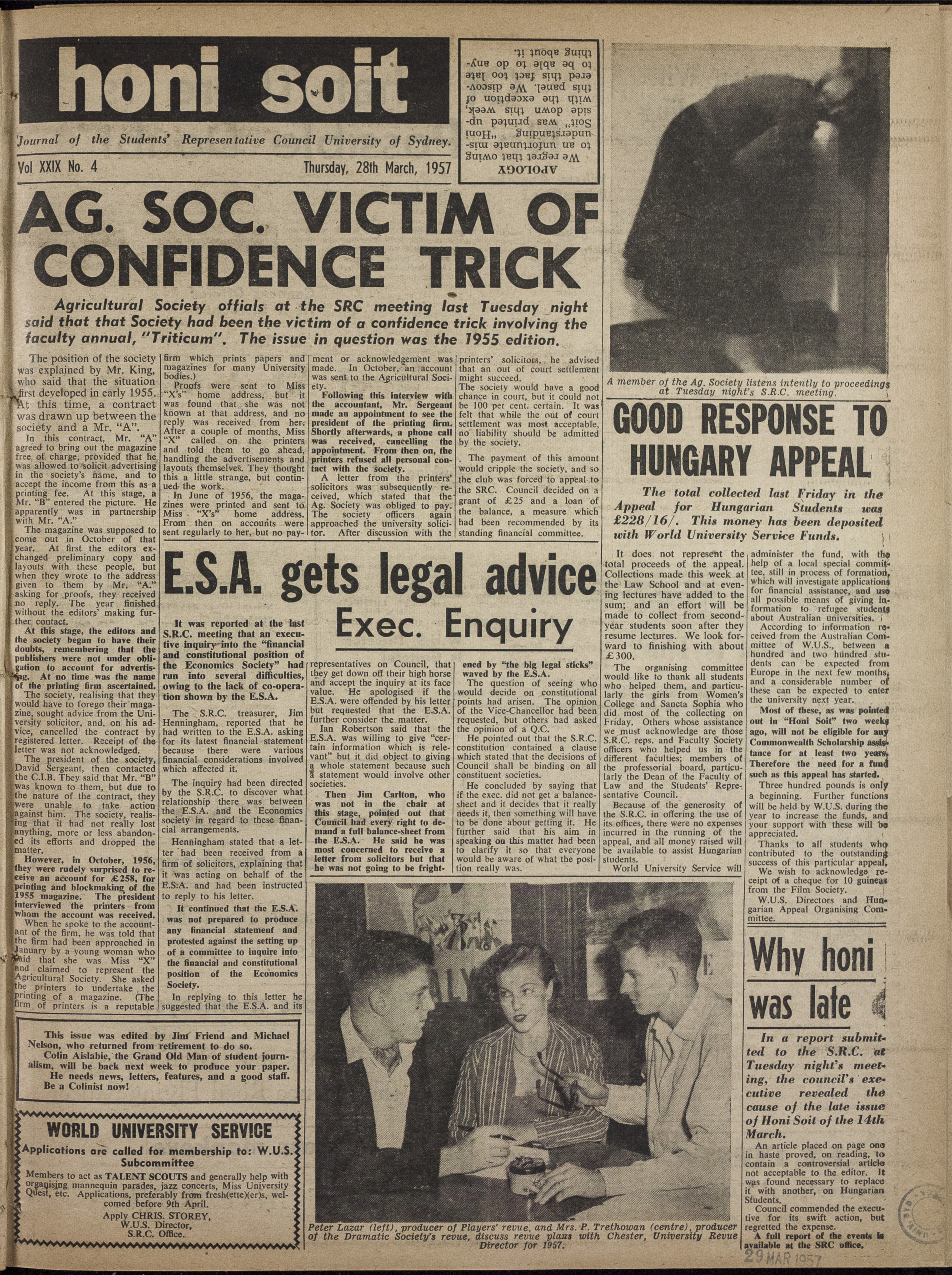 Honi Soit 1957 Issue 04