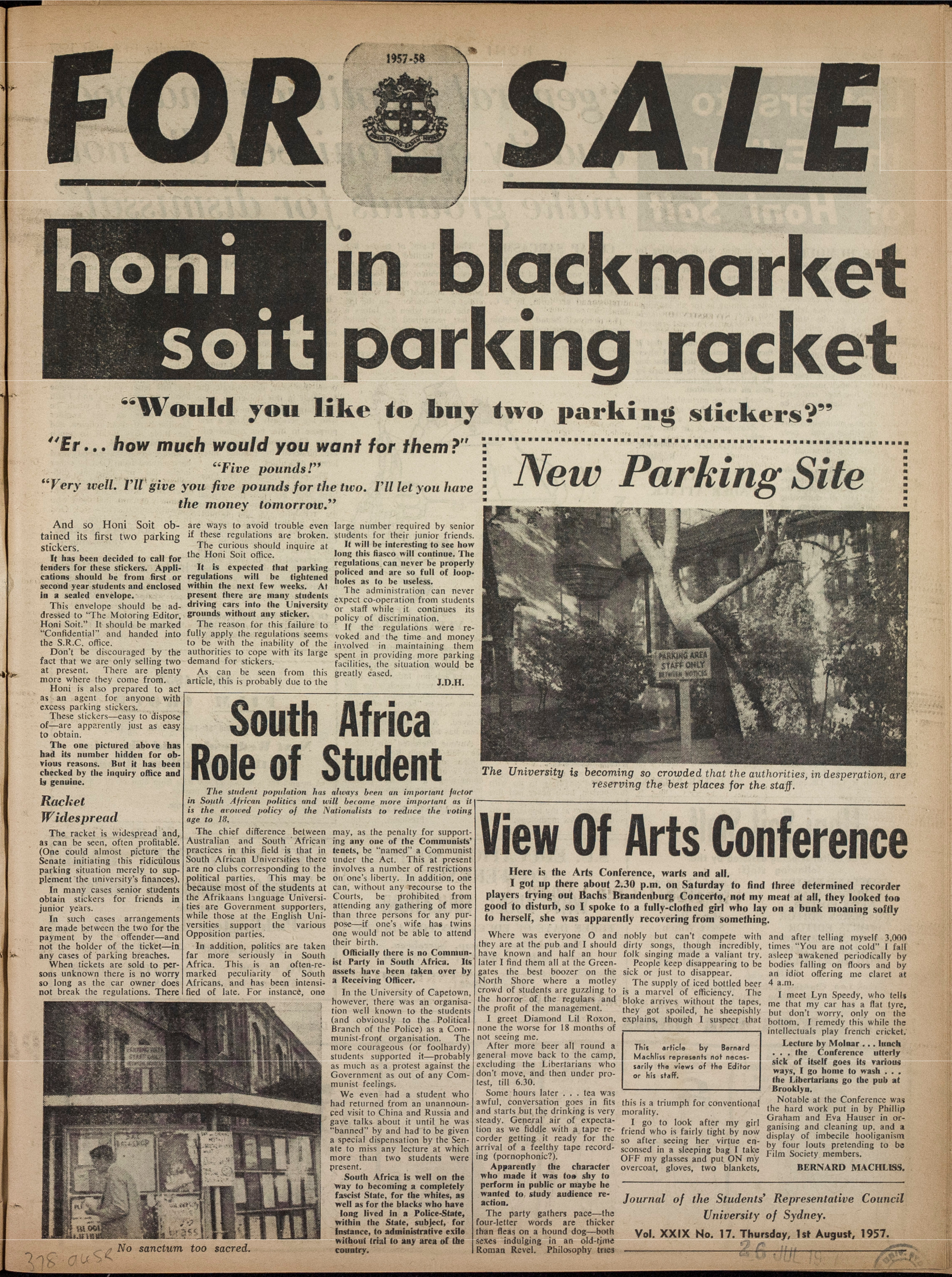 Honi Soit 1957 Issue 17