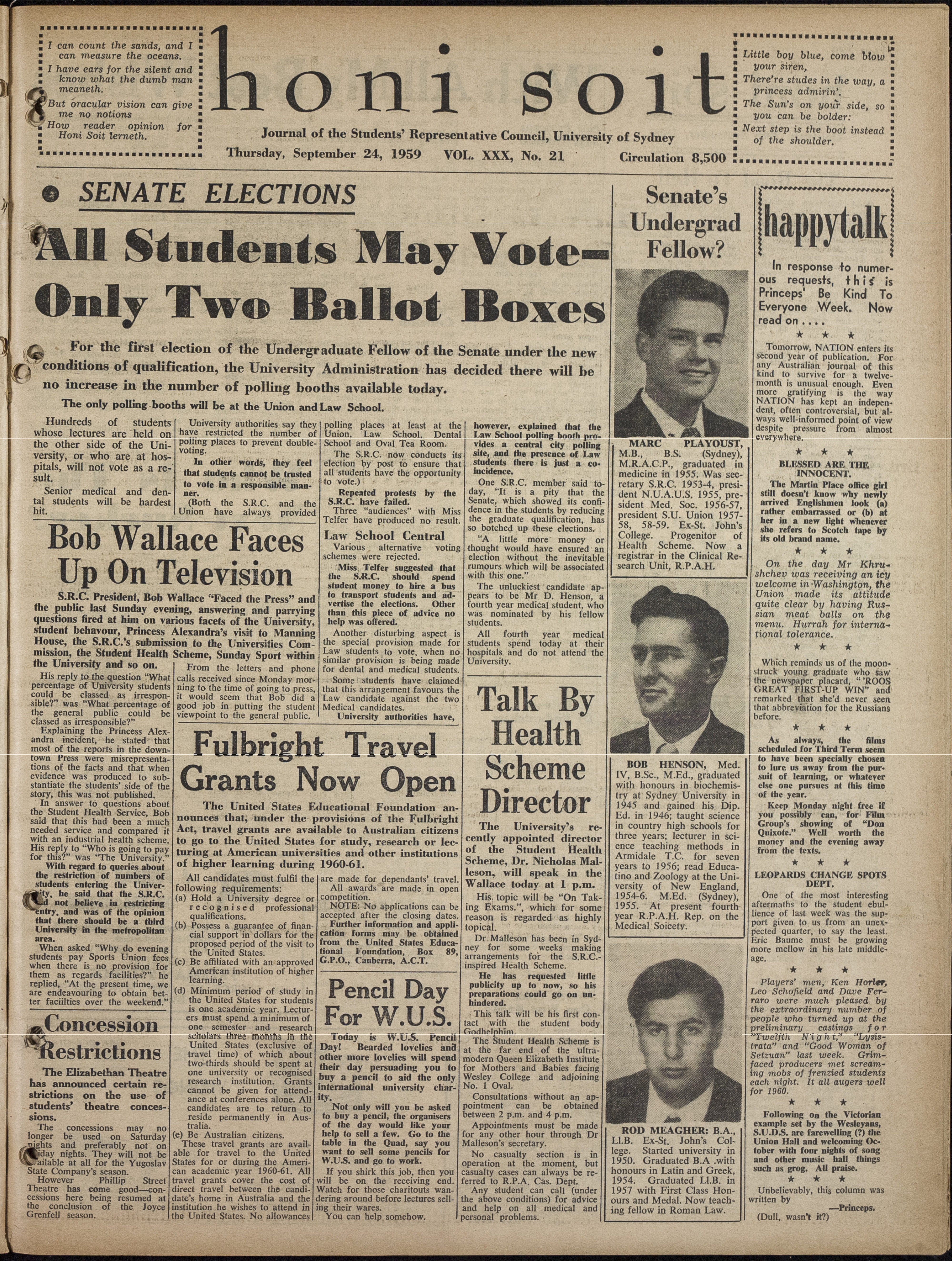 Honi Soit 1959 Issue 21