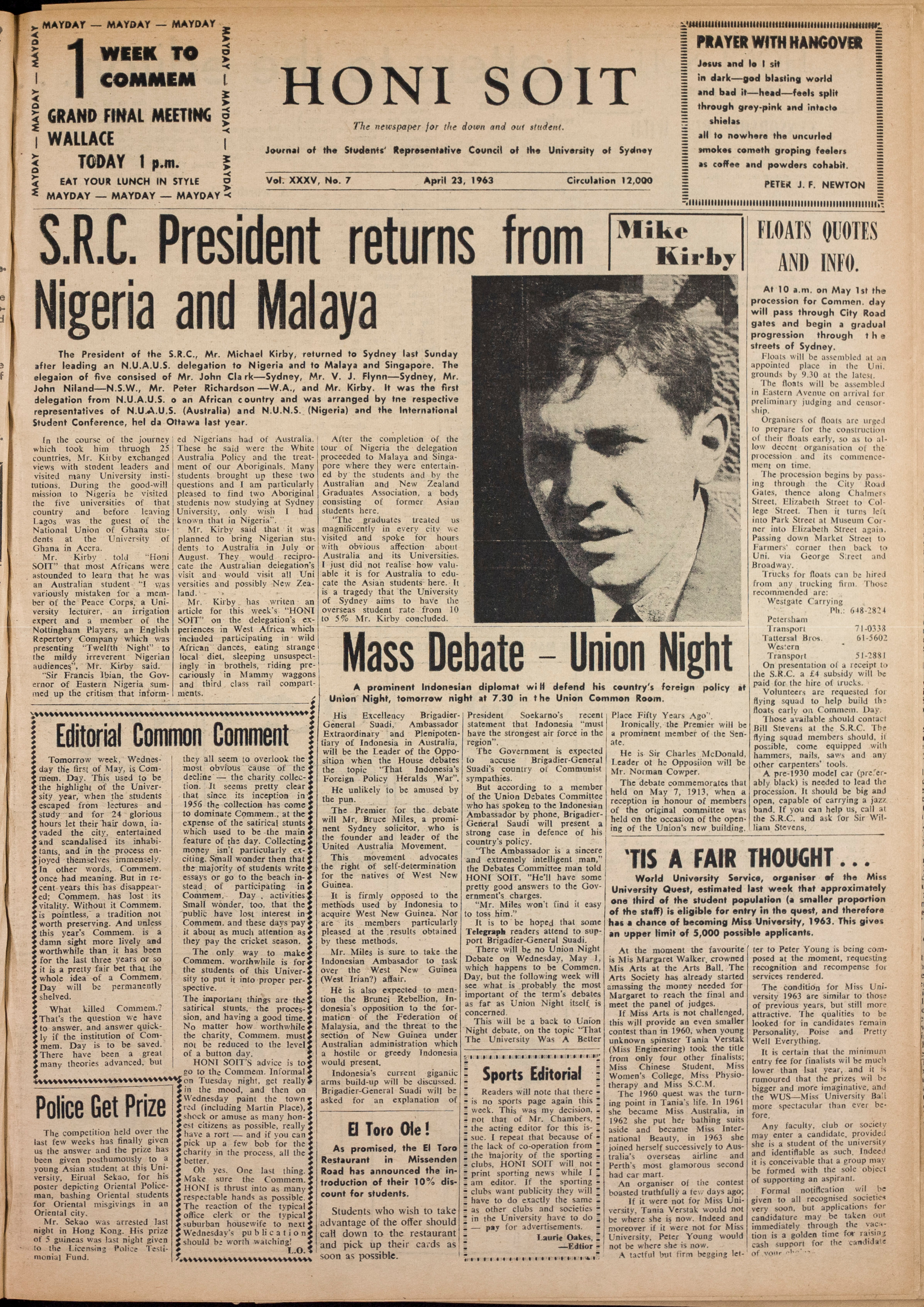 Honi Soit 1963 Issue 07