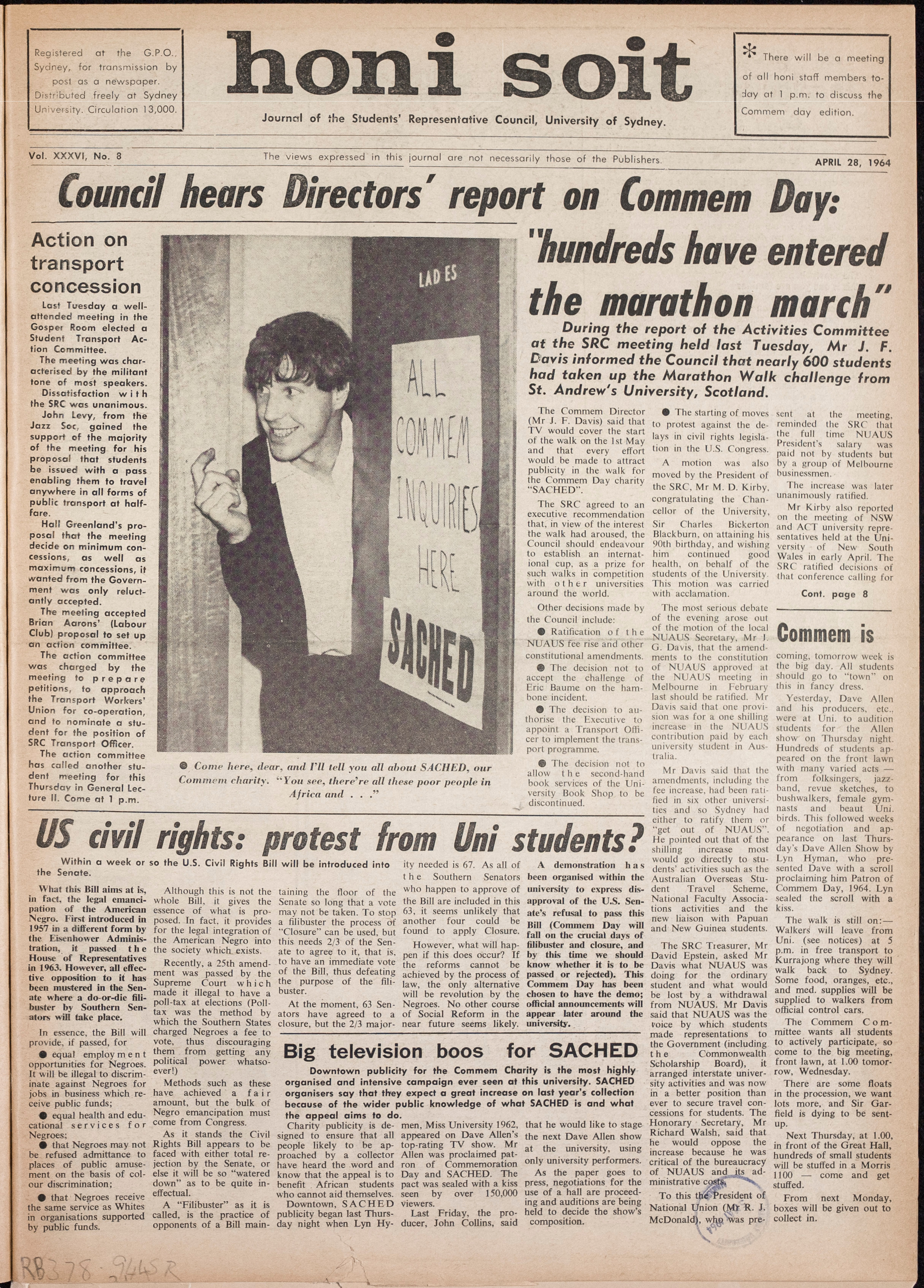 Honi Soit 1964 Issue 08
