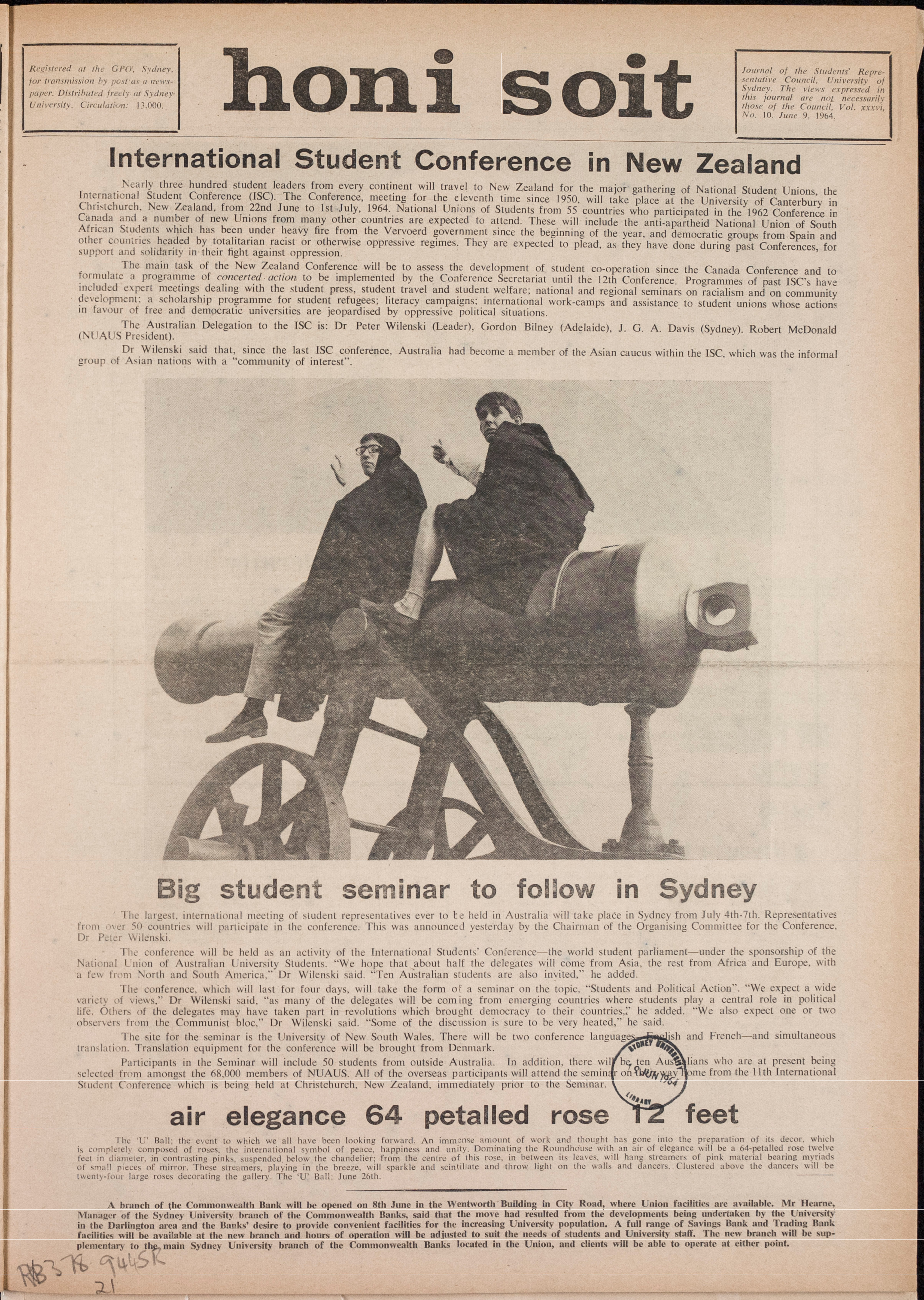 Honi Soit 1964 Issue 10