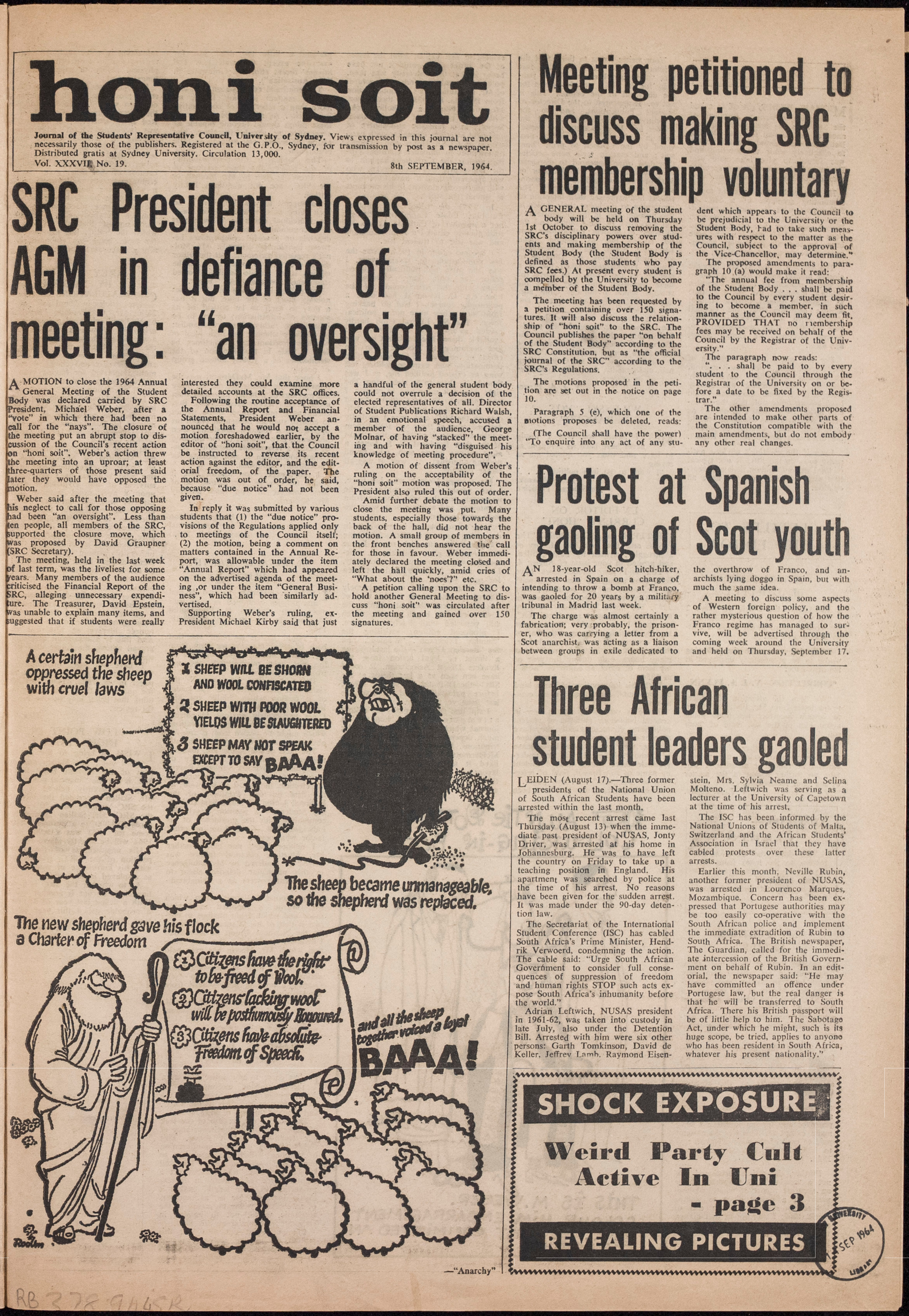 Honi Soit 1964 Issue 19