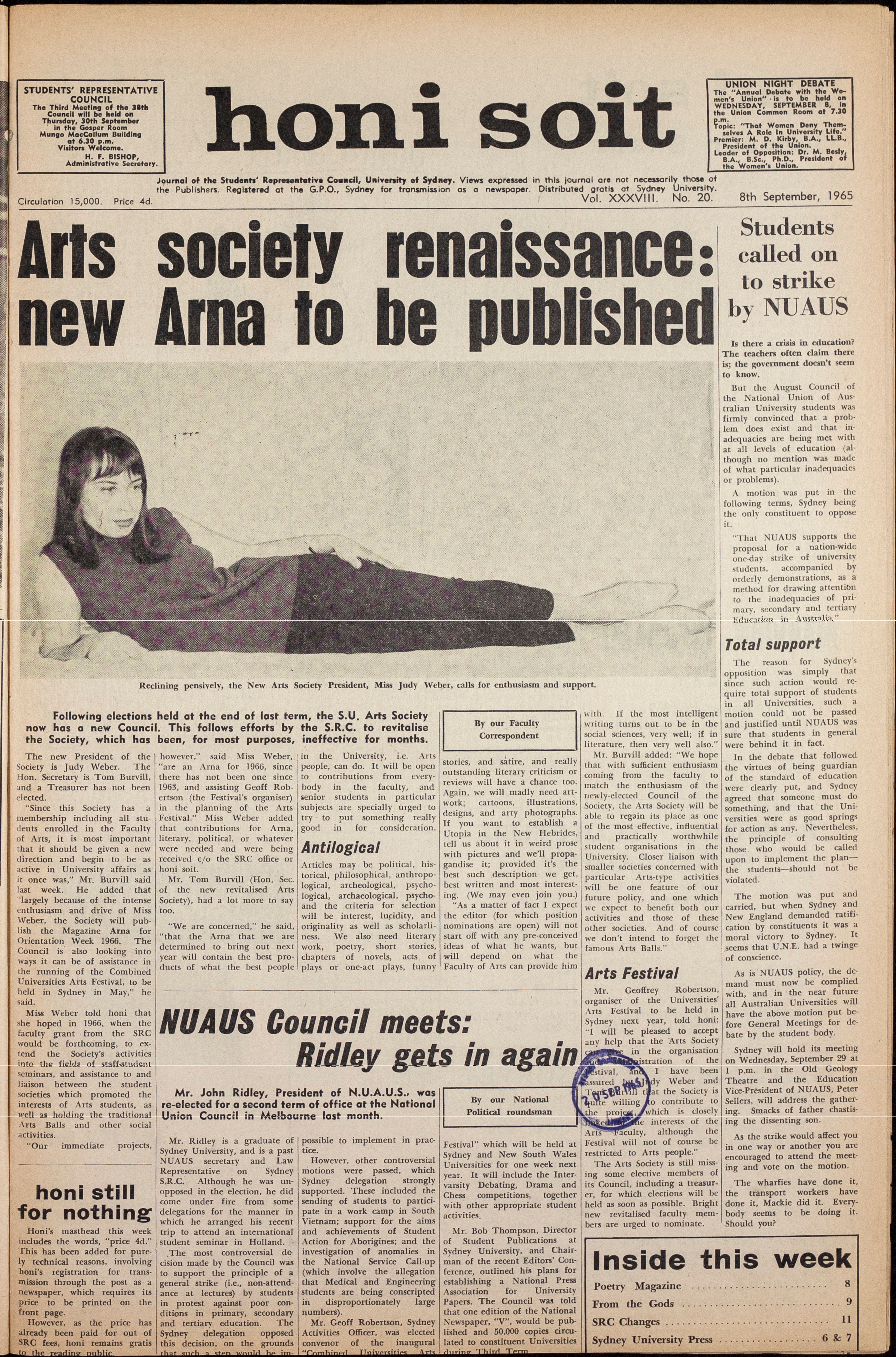 Honi Soit 1965 Issue 20
