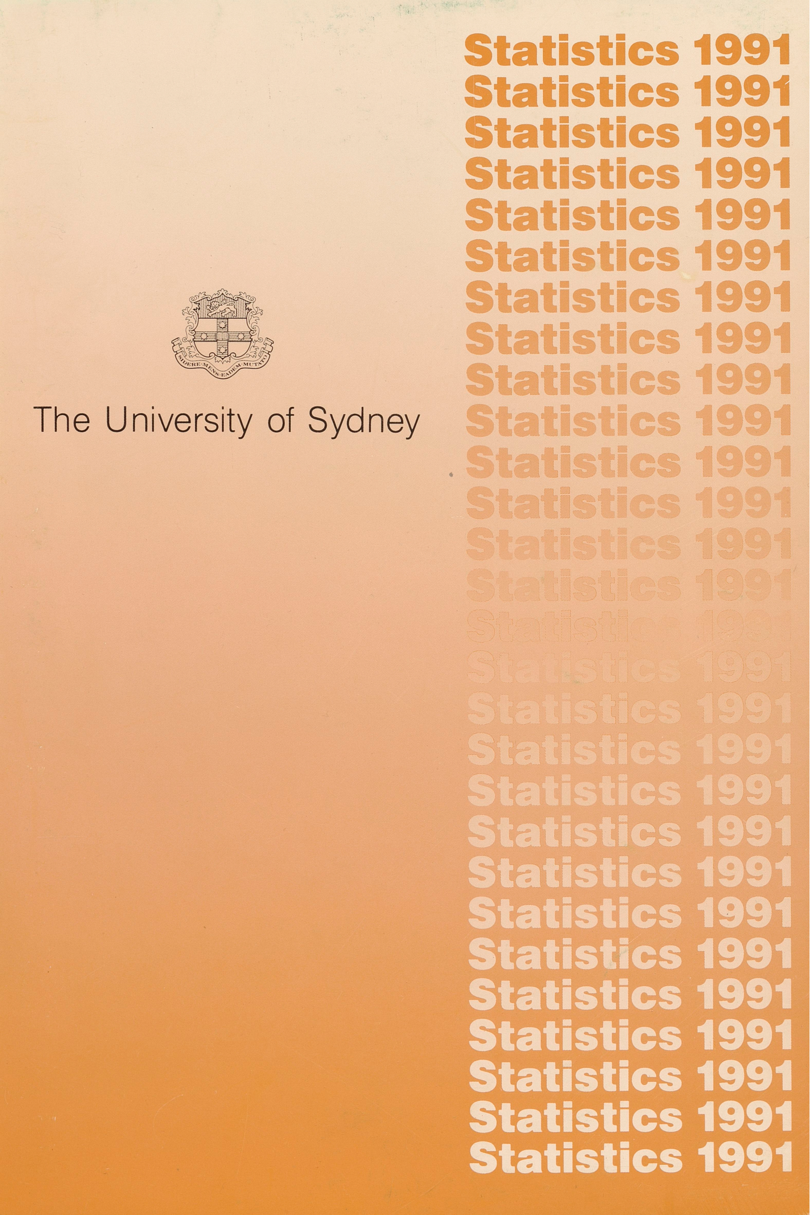 The University Of Sydney Statistics 1991