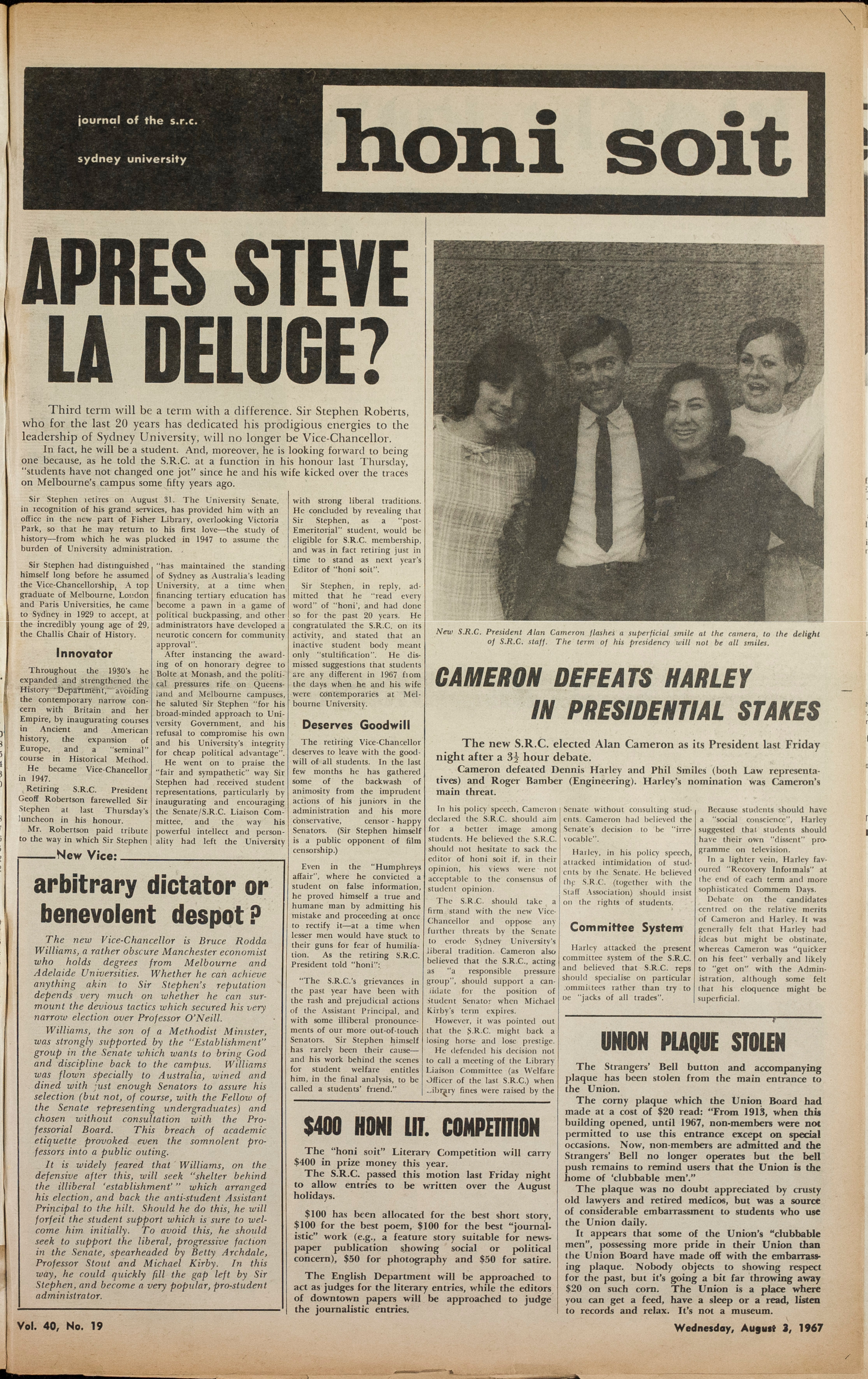 Honi Soit 1967 Issue 19