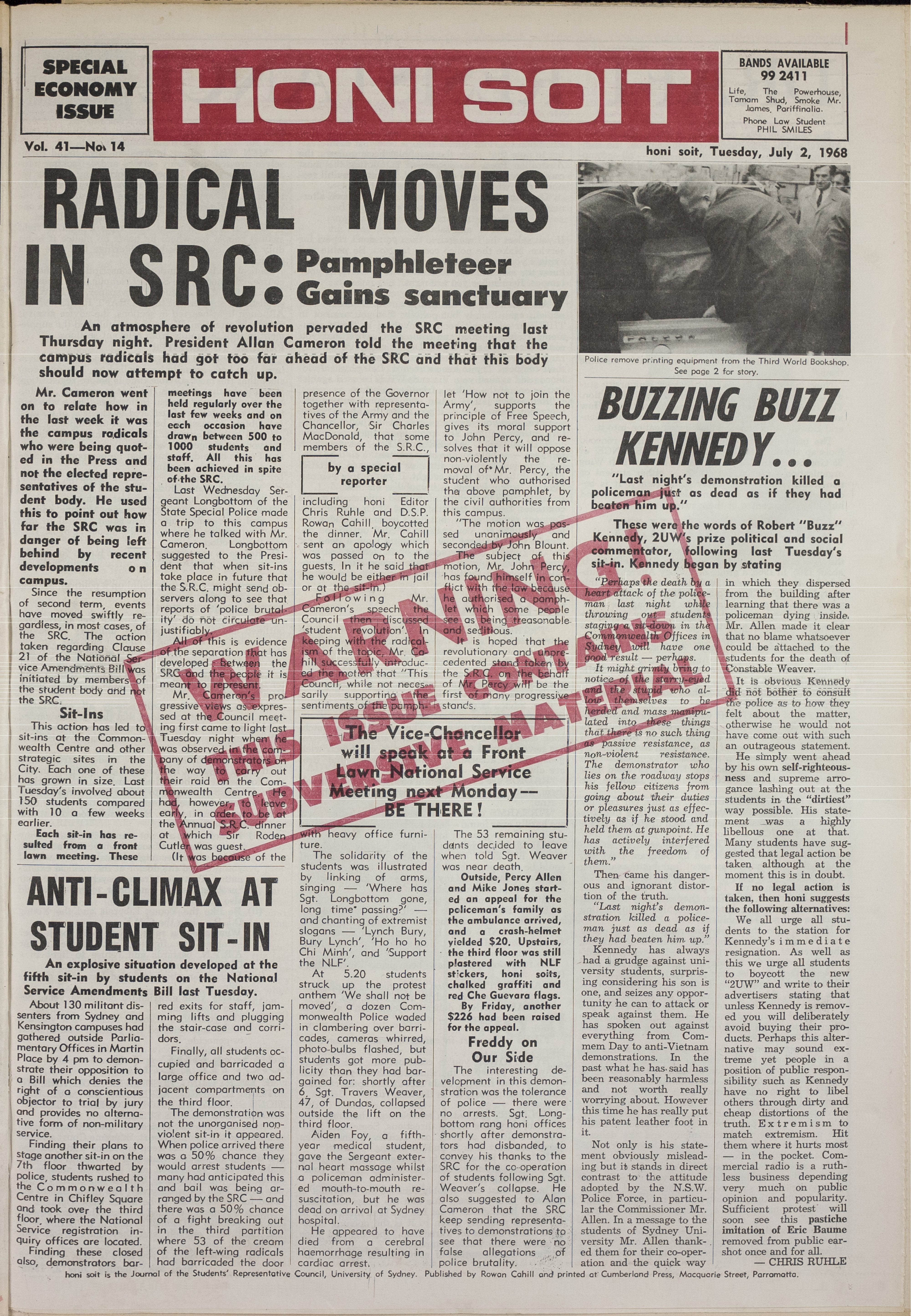 Honi Soit 1968 Issue 14