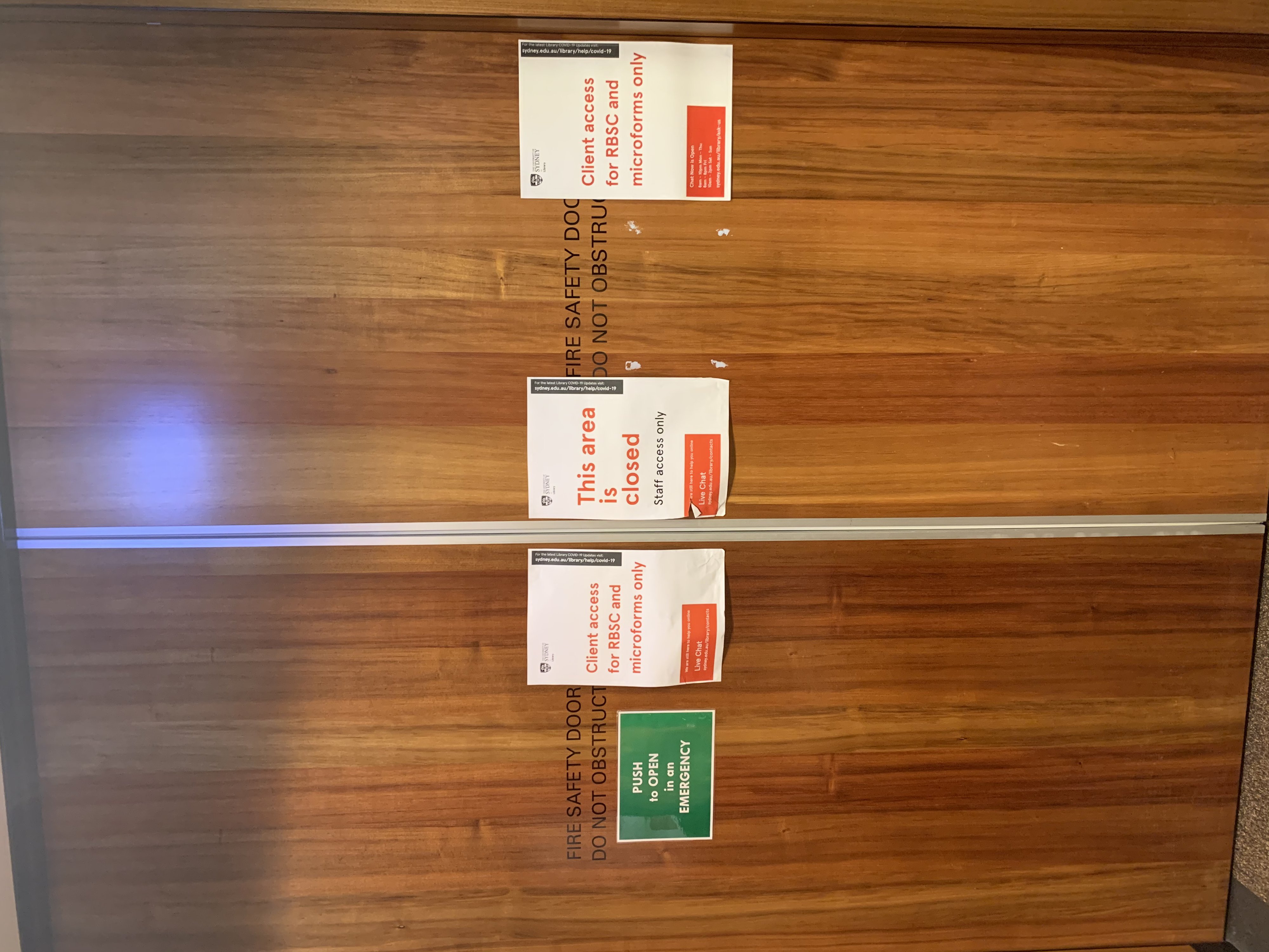 Areas of Fisher Library closed to enable staff physical distancing