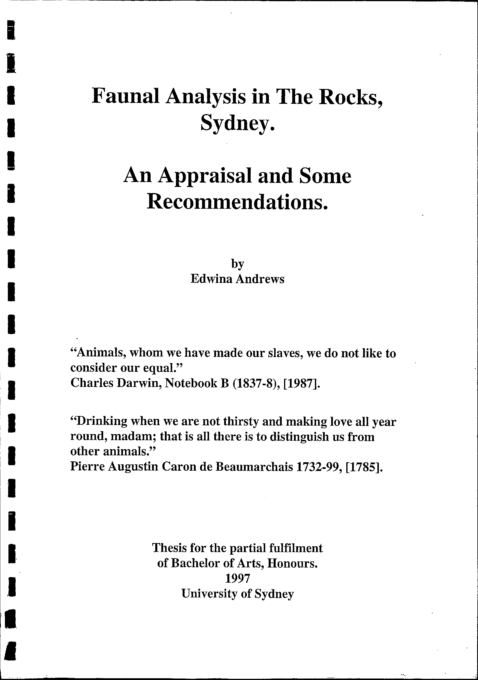 Faunal Analysis in The Rocks, Sydney. An Appraisal and Some Recommendations.