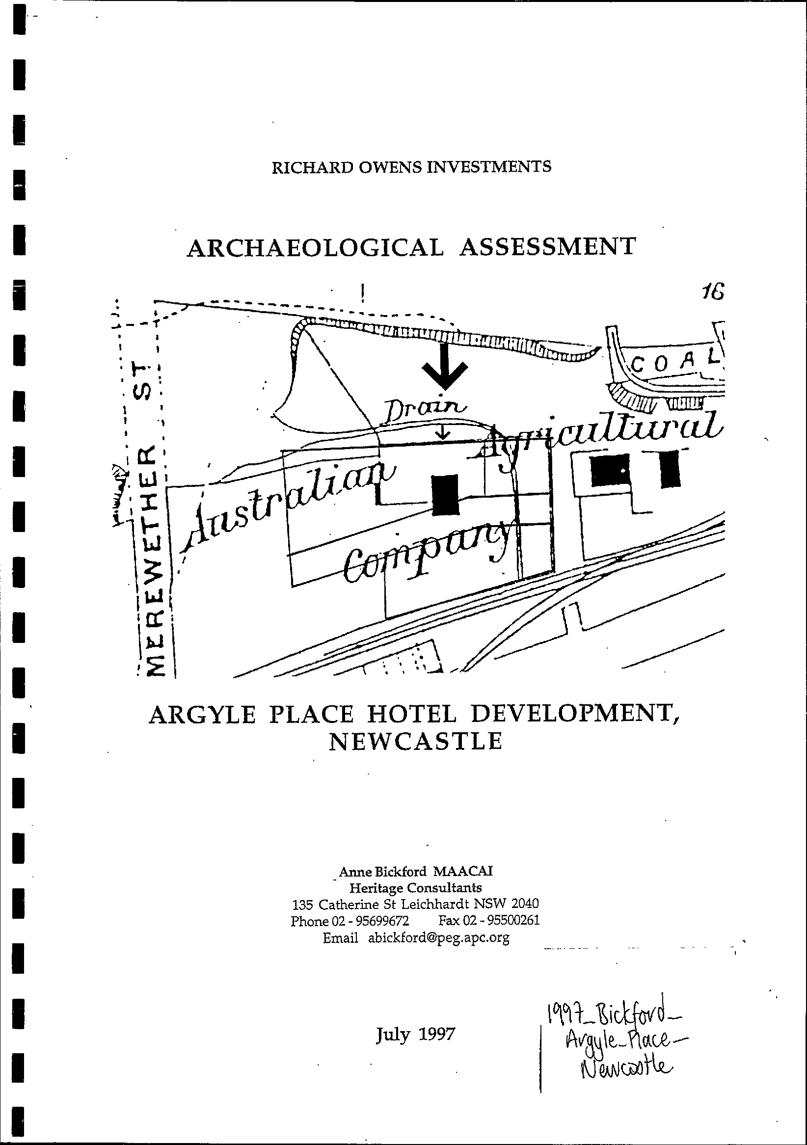Archaeological Assessment. Argyle Place Hotel Development, Newcastle.