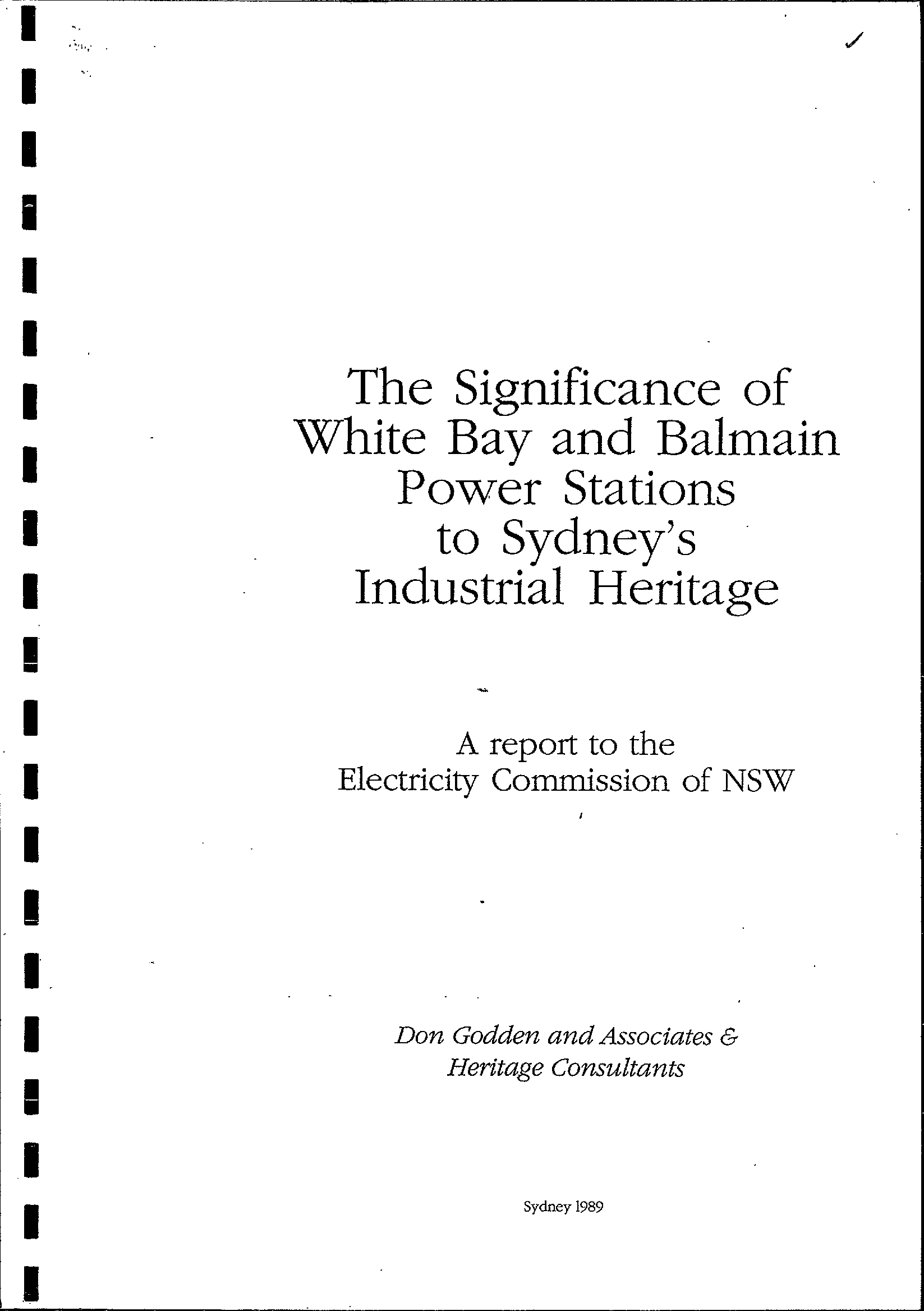 The Significance of White Bay and Balmain Power Stations to Sydney's Industrial Heritage.
