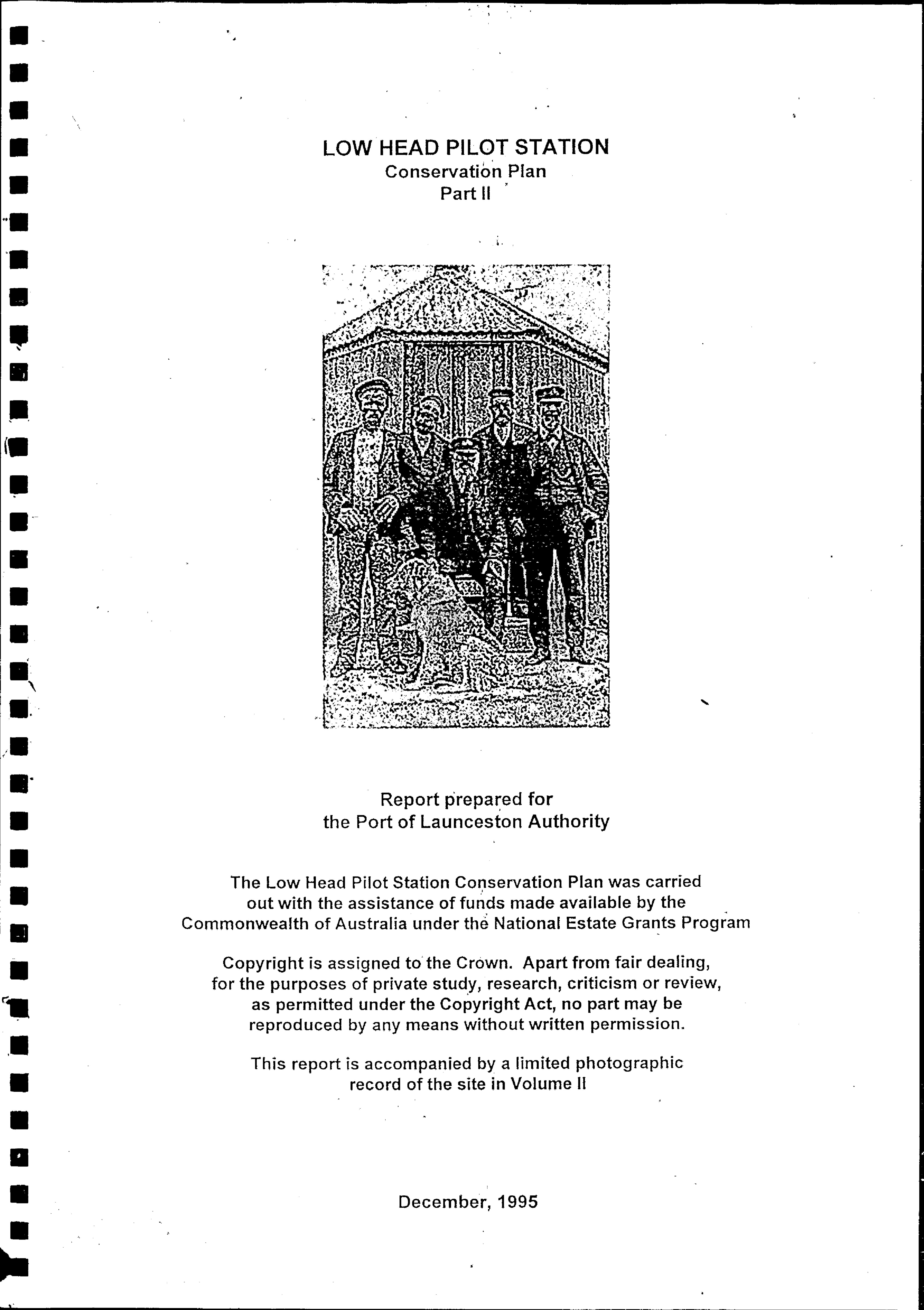 Low Head Pilot Station. Conservation Plan. Part 2. [Tasmania]