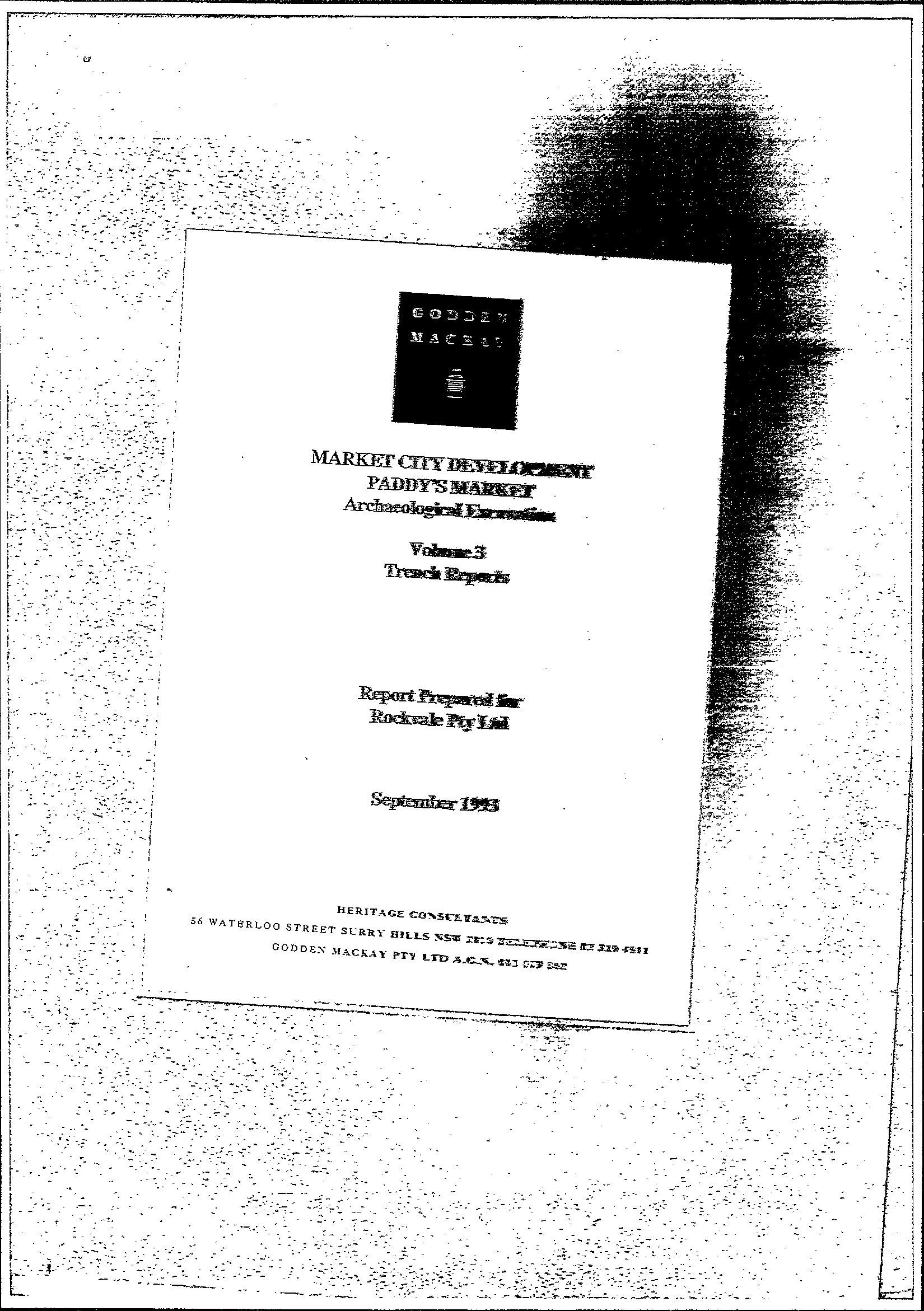 Market City Development Paddy's Market. Archaeological Excavation. Volume 3. Trench Reports.