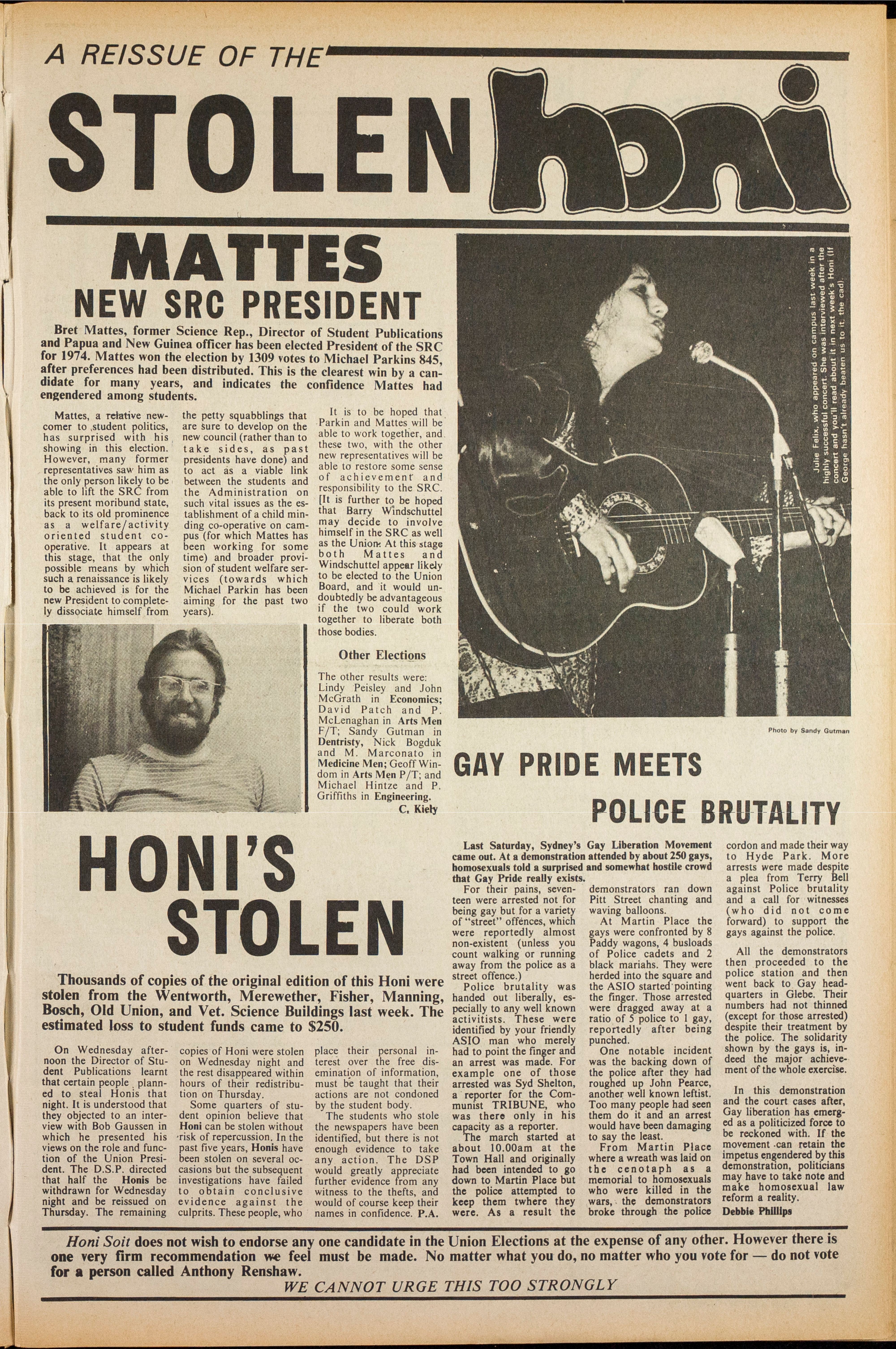 Honi Soit 1973 Issue 20 Reissue