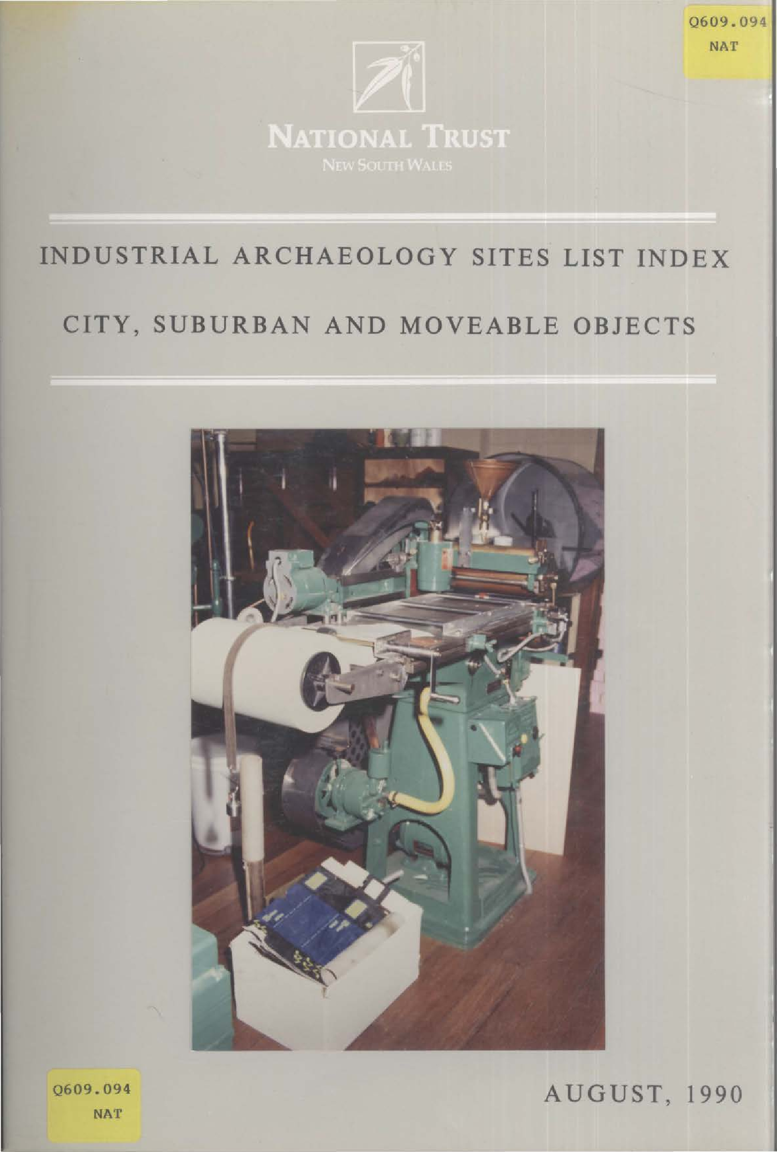 Industrial Archaeology Sites List Index. City, Suburban and Movable Objects.