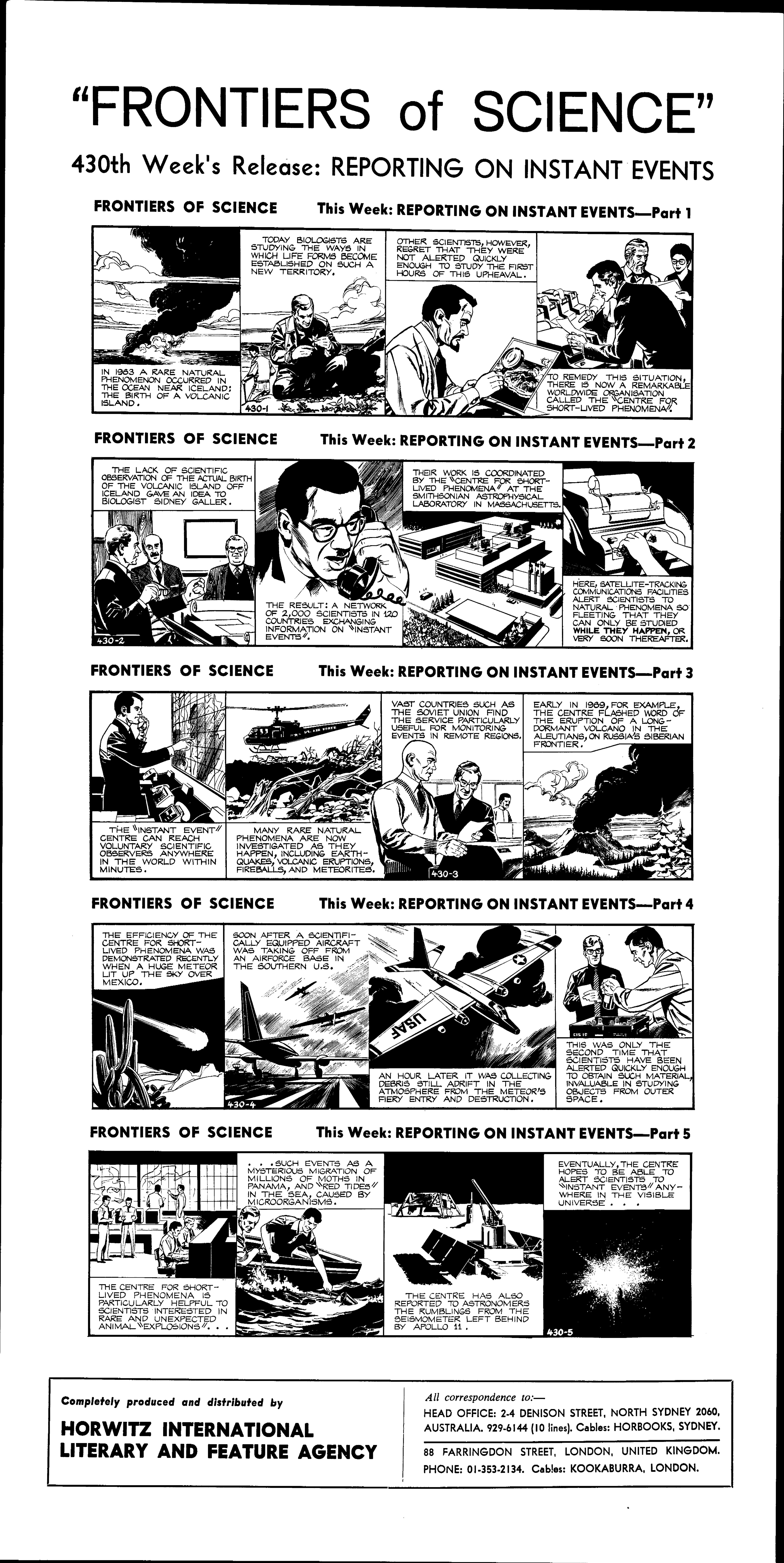 Reporting on instant events