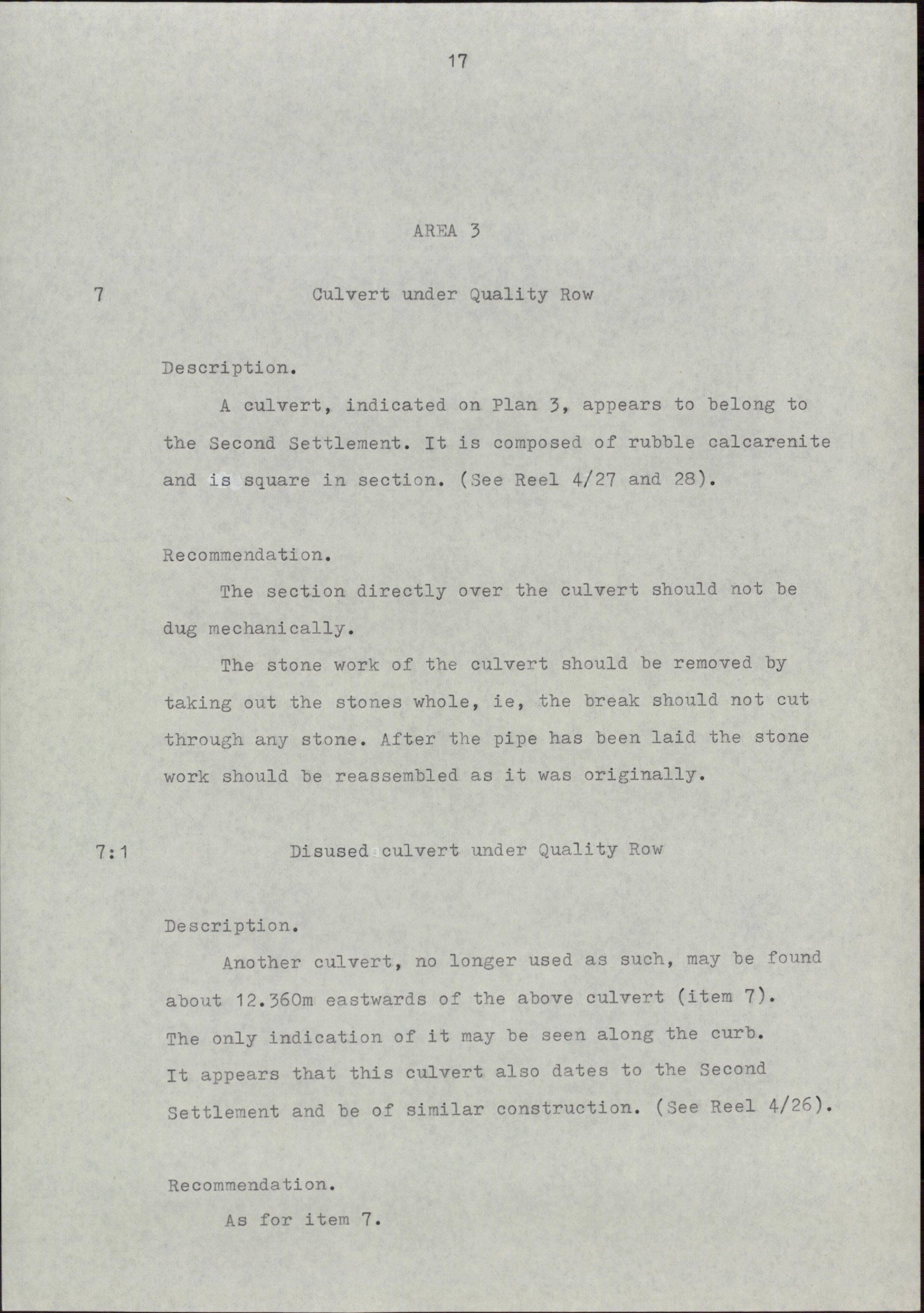 Norfolk Island Archaeological Investigation of Route of Proposed Underground Pipework. KAVHA Archaeology Report 7, Part 1. [Colour version 4 of 14 pdfs]