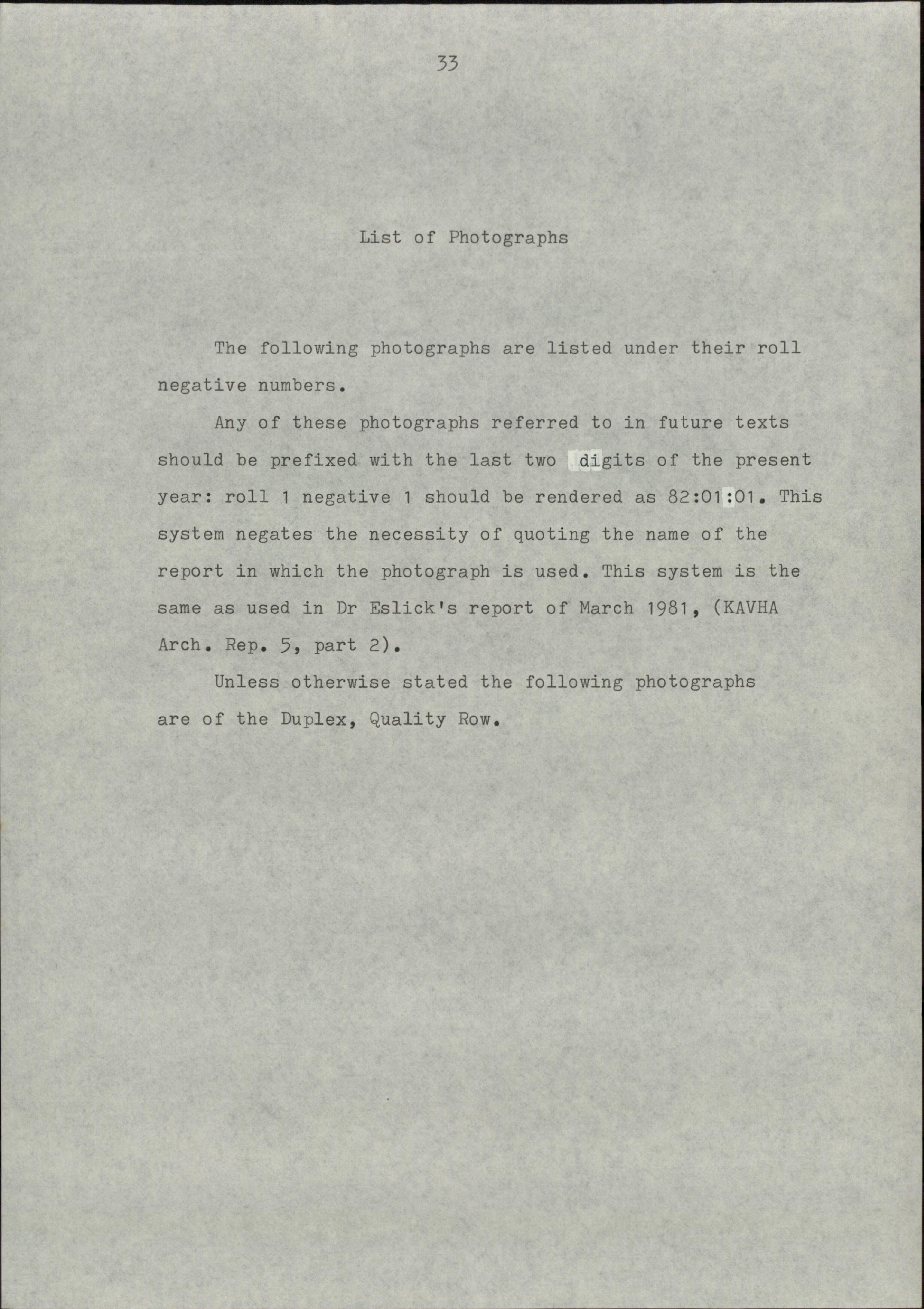 KAVHA Archaeological Report 11, Part 1. Superintendents of Convicts' Duplex (D2 and D3). [Norfolk Island] [Colour version 7 of 9 pdfs]