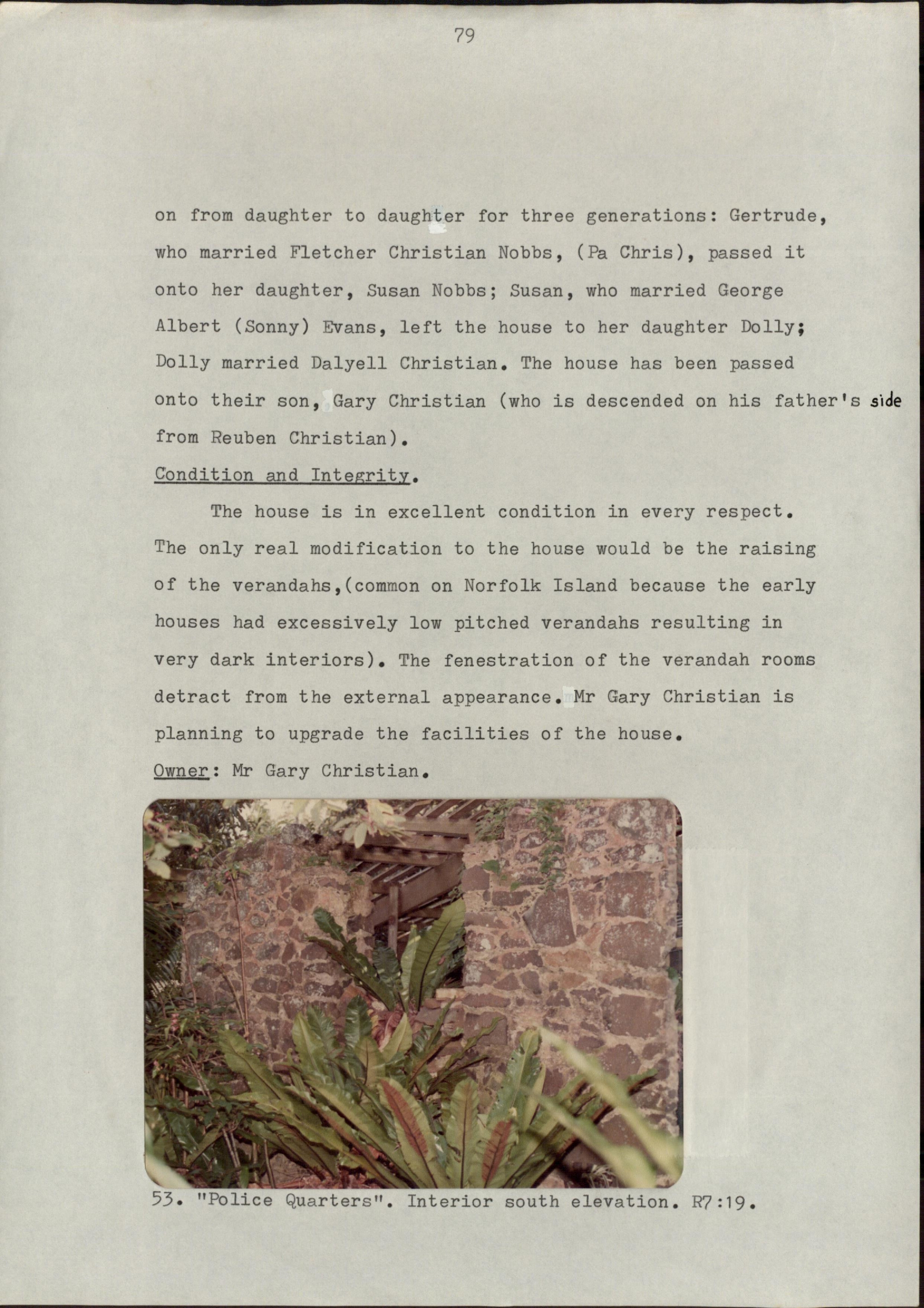 Survey Study of the First, Second, and Third Settlements on Norfolk Island. Part 1 of 2. [Colour version 15 of 30 pdfs]
