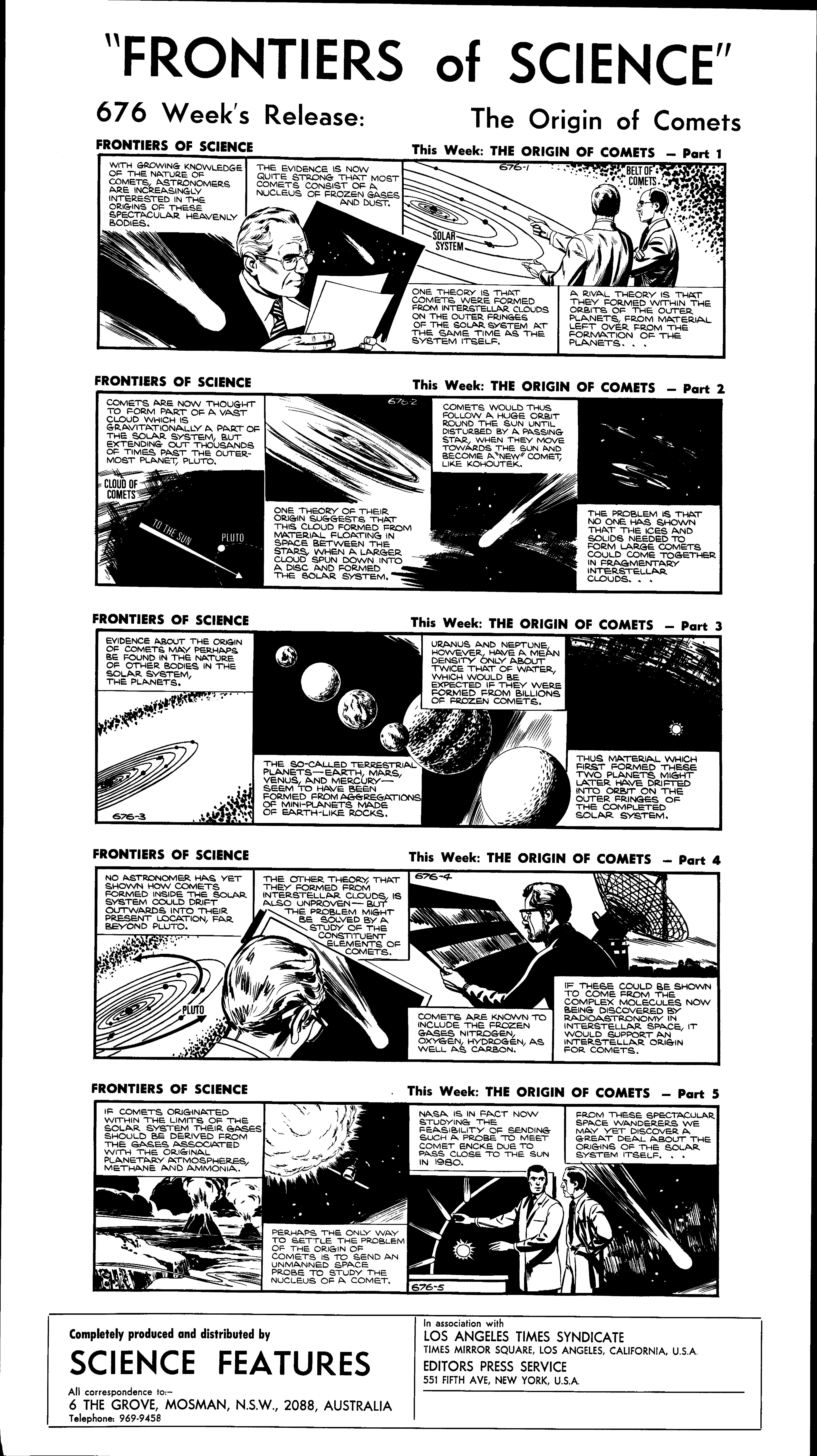 The origin of comets