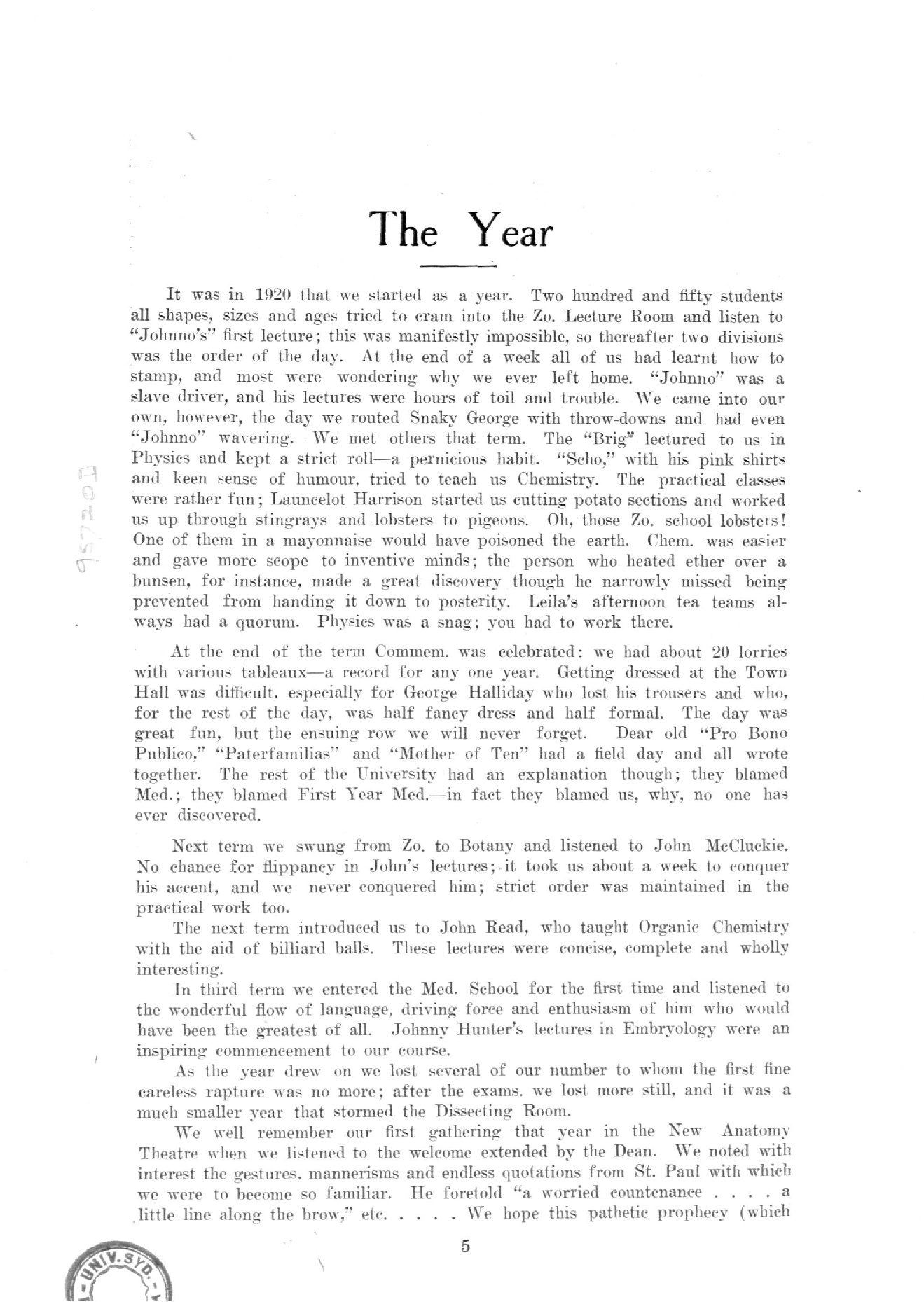 1924 Senior year book, Faculty of Medicine, University of Sydney ...