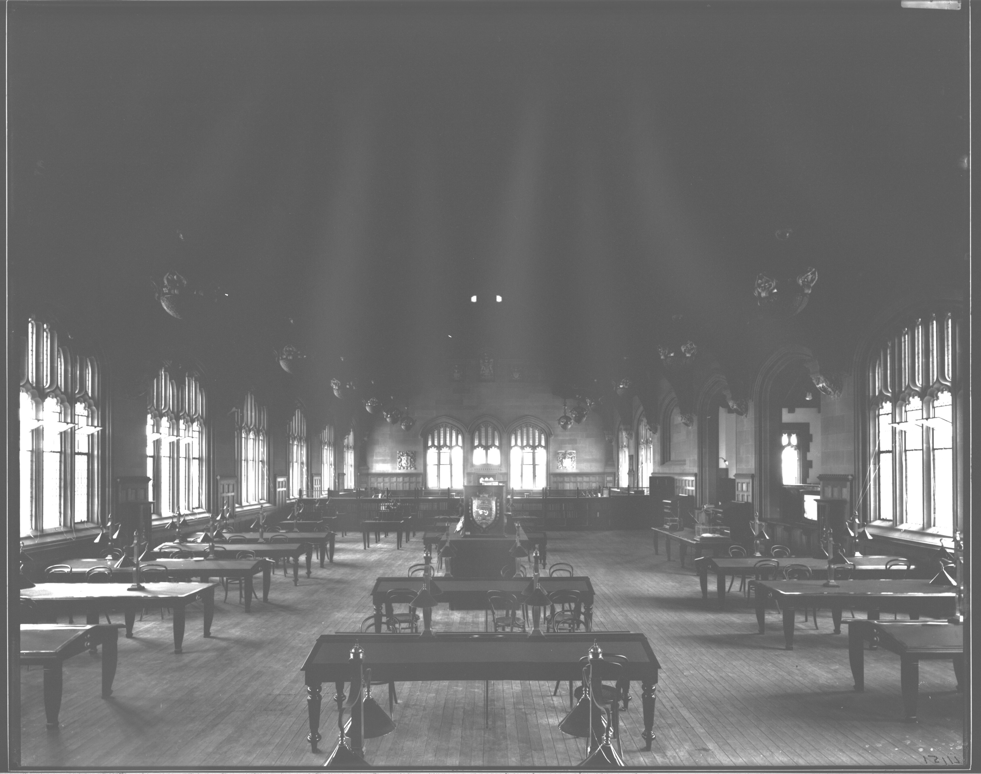 Interior of Fisher Library from opposite end