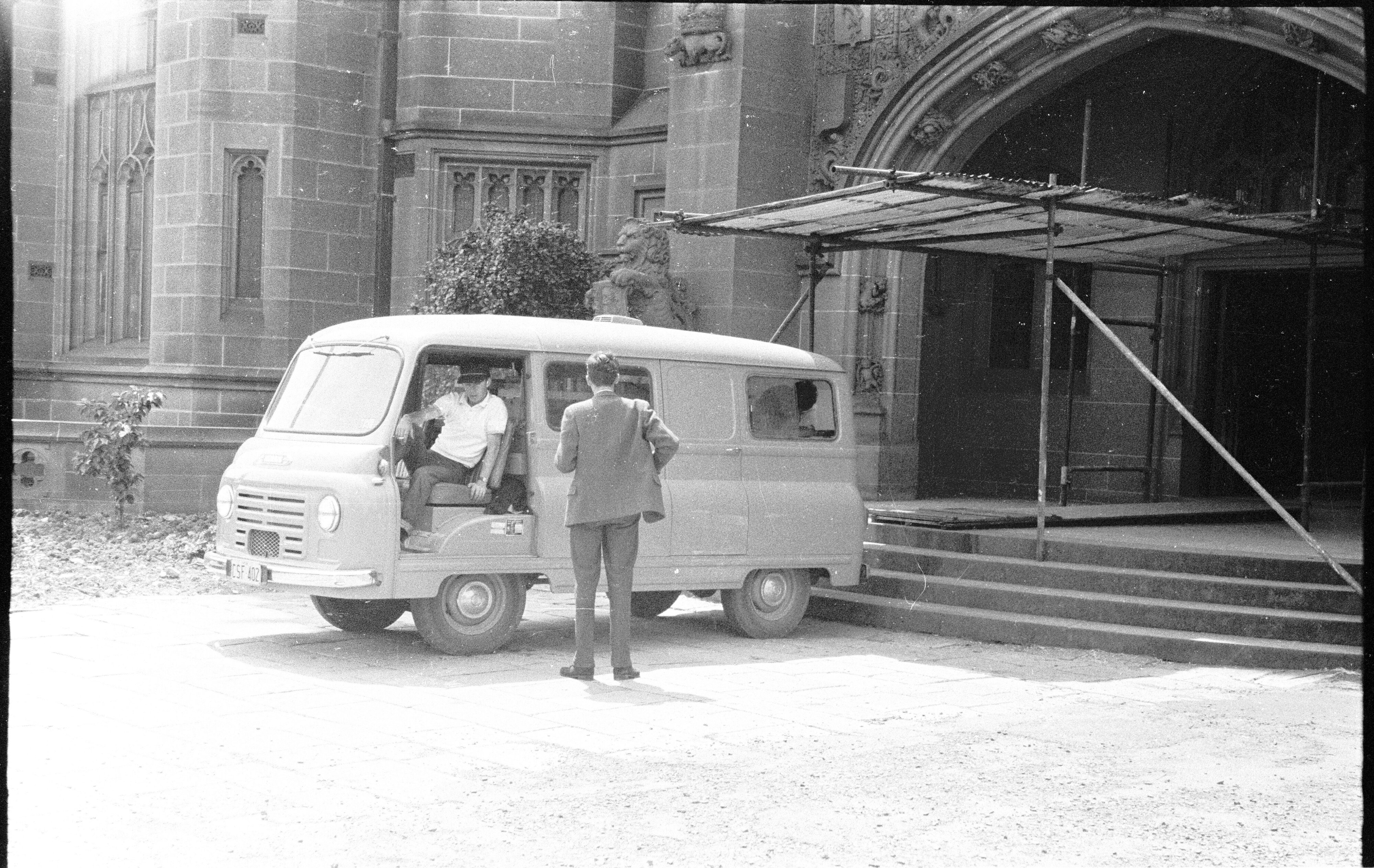 Van used to move collection to Fisher Library, 1962