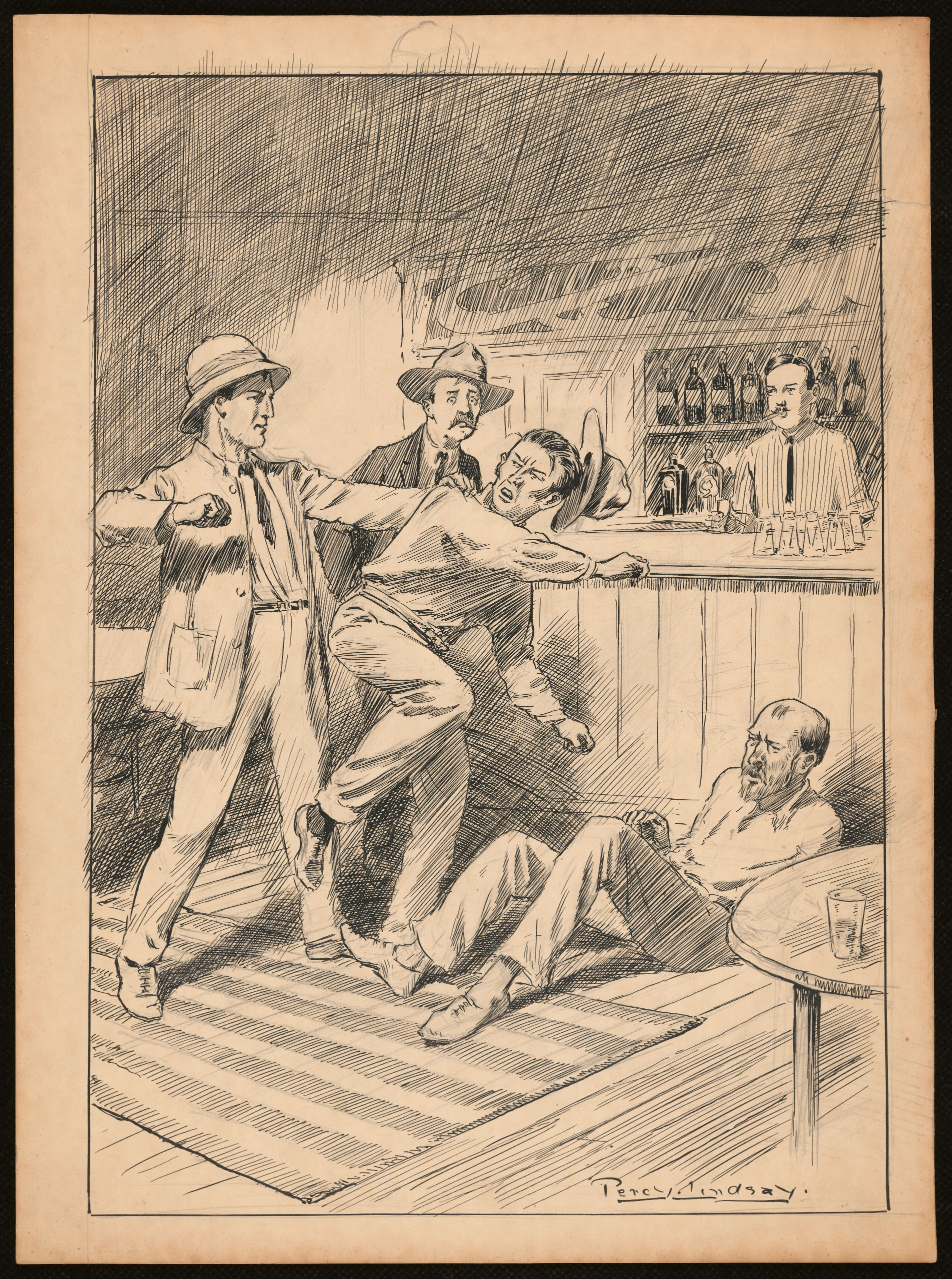 Art by Percy Lindsay for an unknown book