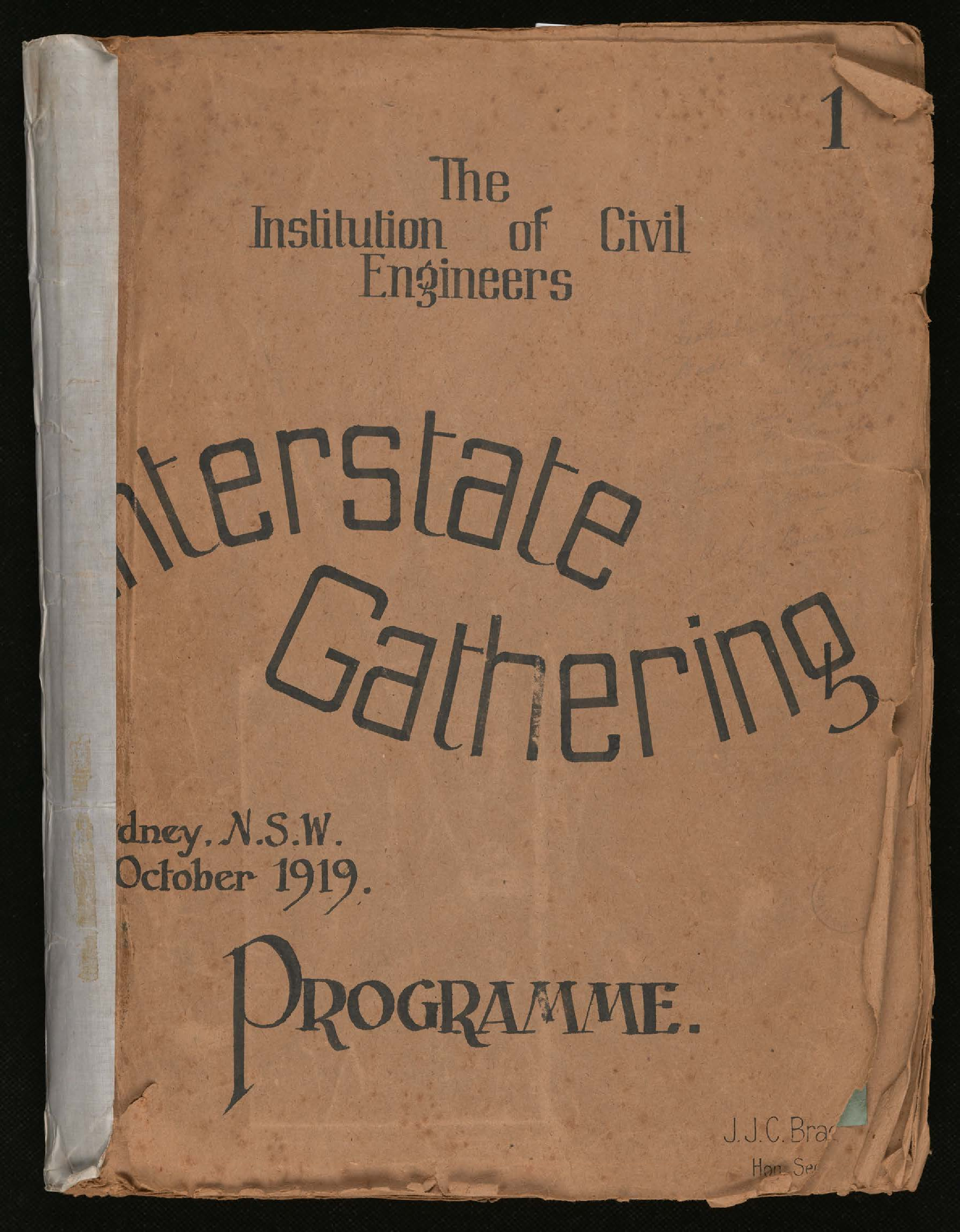 Institution of Civil Engineers: Interstate Gathering 1: Programme
