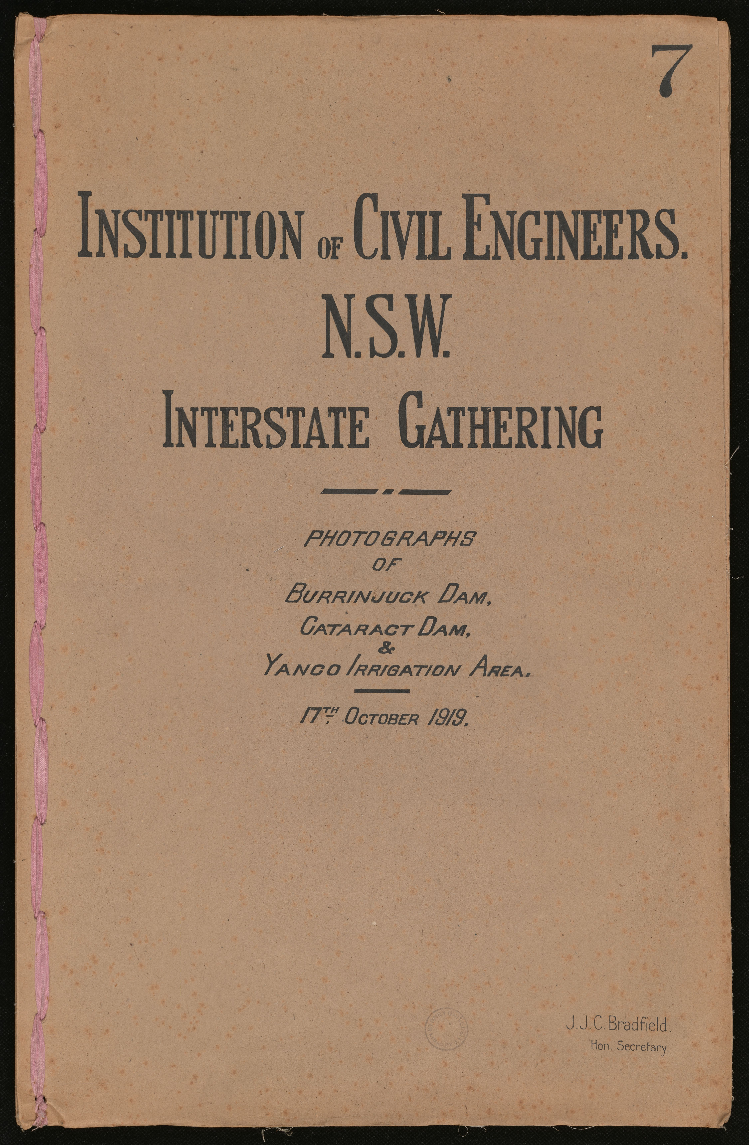 Institution of Civil Engineers, N.S.W.: Interstate Gathering 7: Photographs of Burrinjuck Dam, Cataract Dam and Yanco Irrigation Area