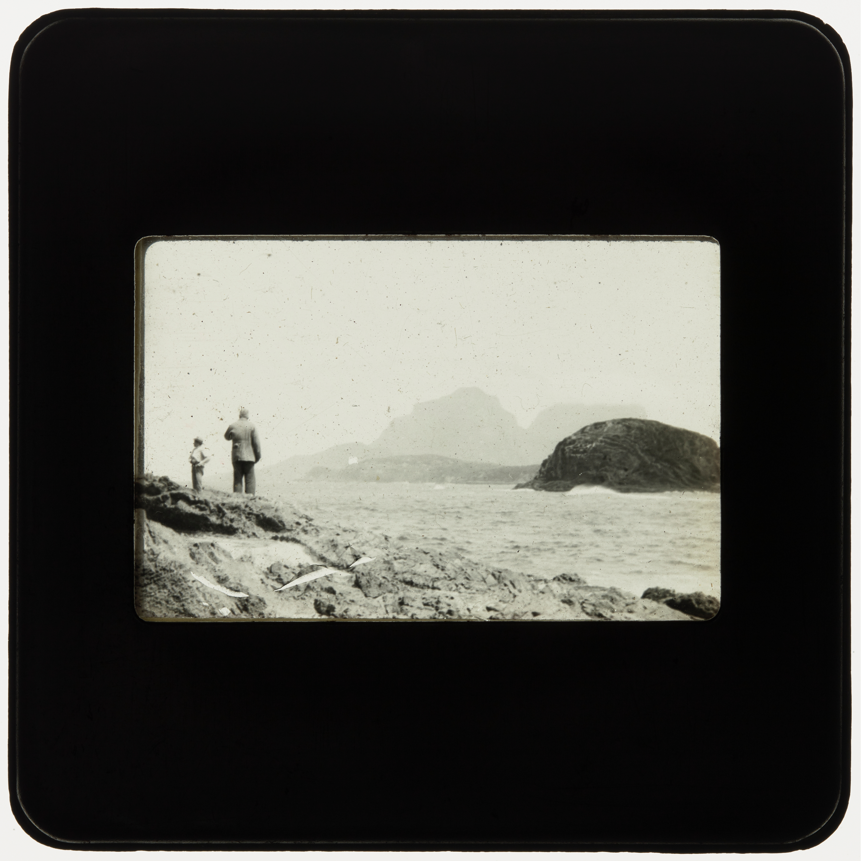 Two unidentified people at Roach Island, Lord Howe Island