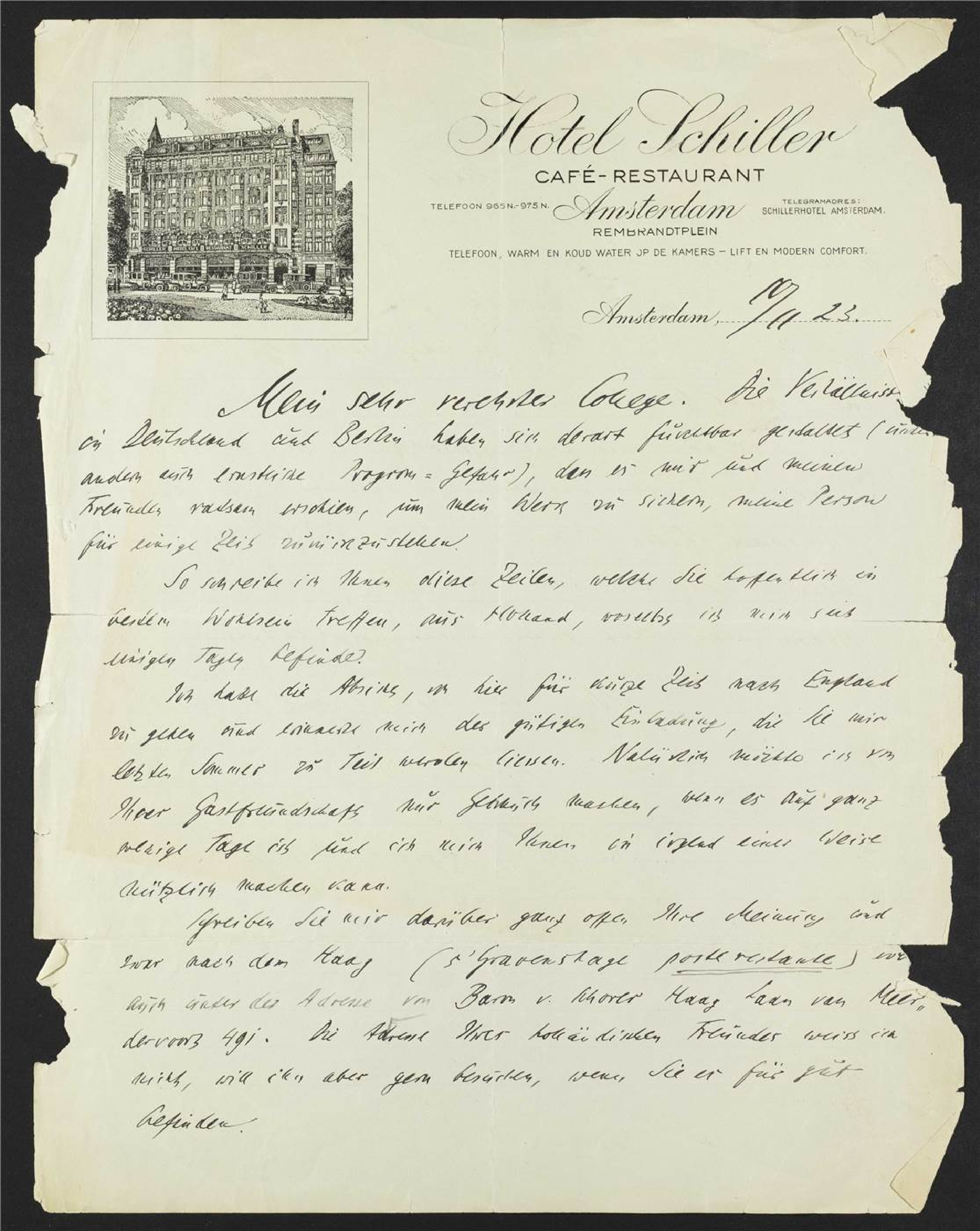 Correspondence between Norman Haire, Magnus Hirschfeld, Jonathan Leunbach and Karl Giese