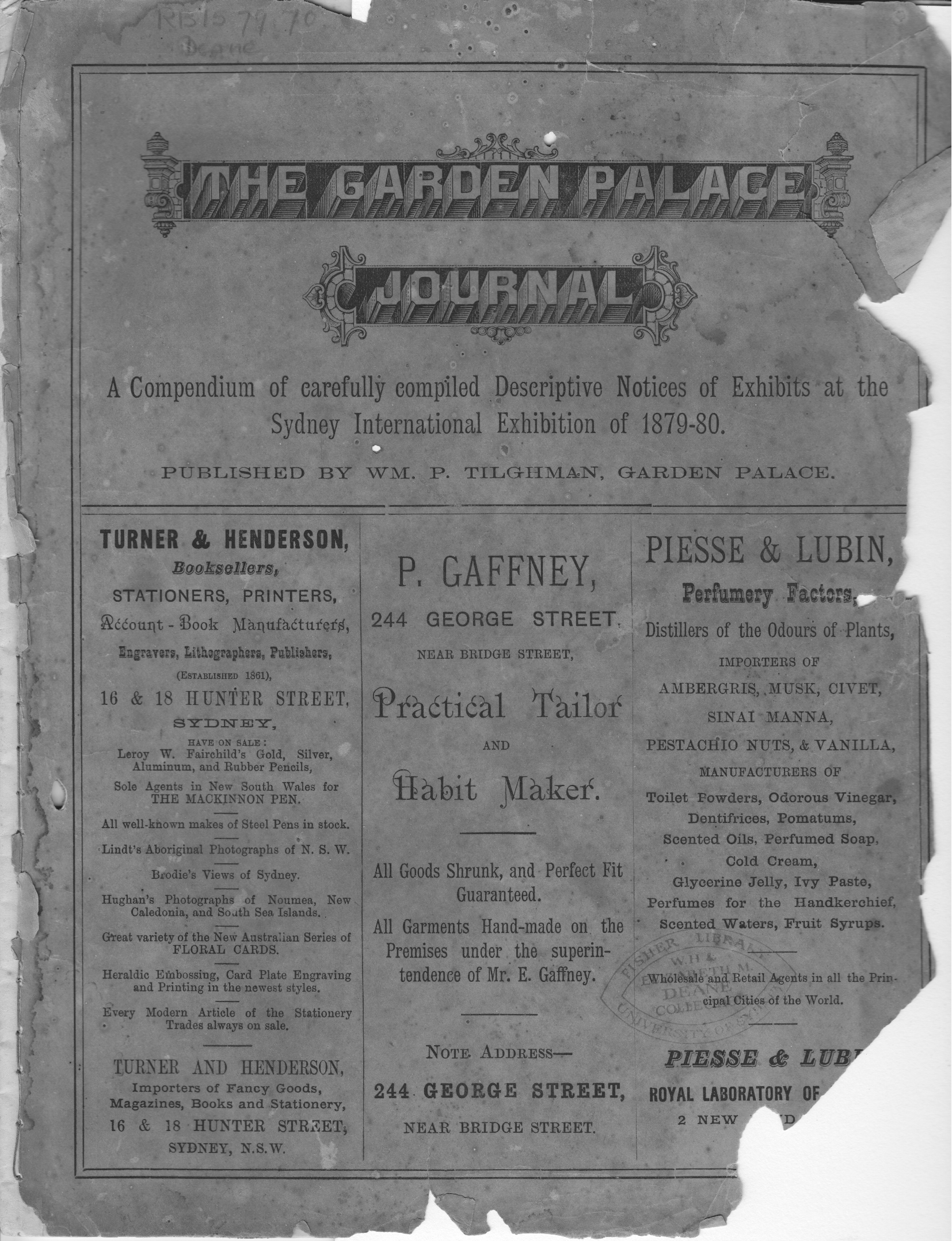Garden Palace Journal : a compendium of carefully compiled descriptive notices of exhibits at the Sydney International Exhibition of 1879-80.