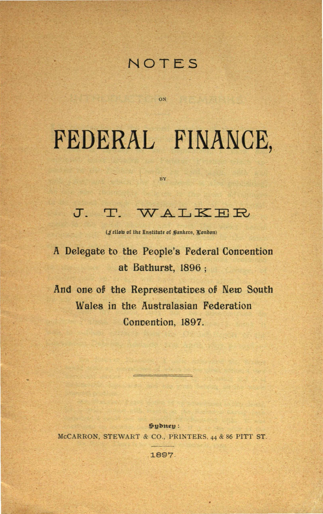 Notes on federal finance