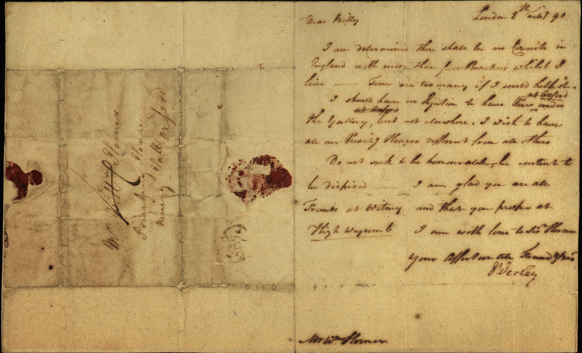Autograph letter from John Wesley to William Horner, 8 February 1790