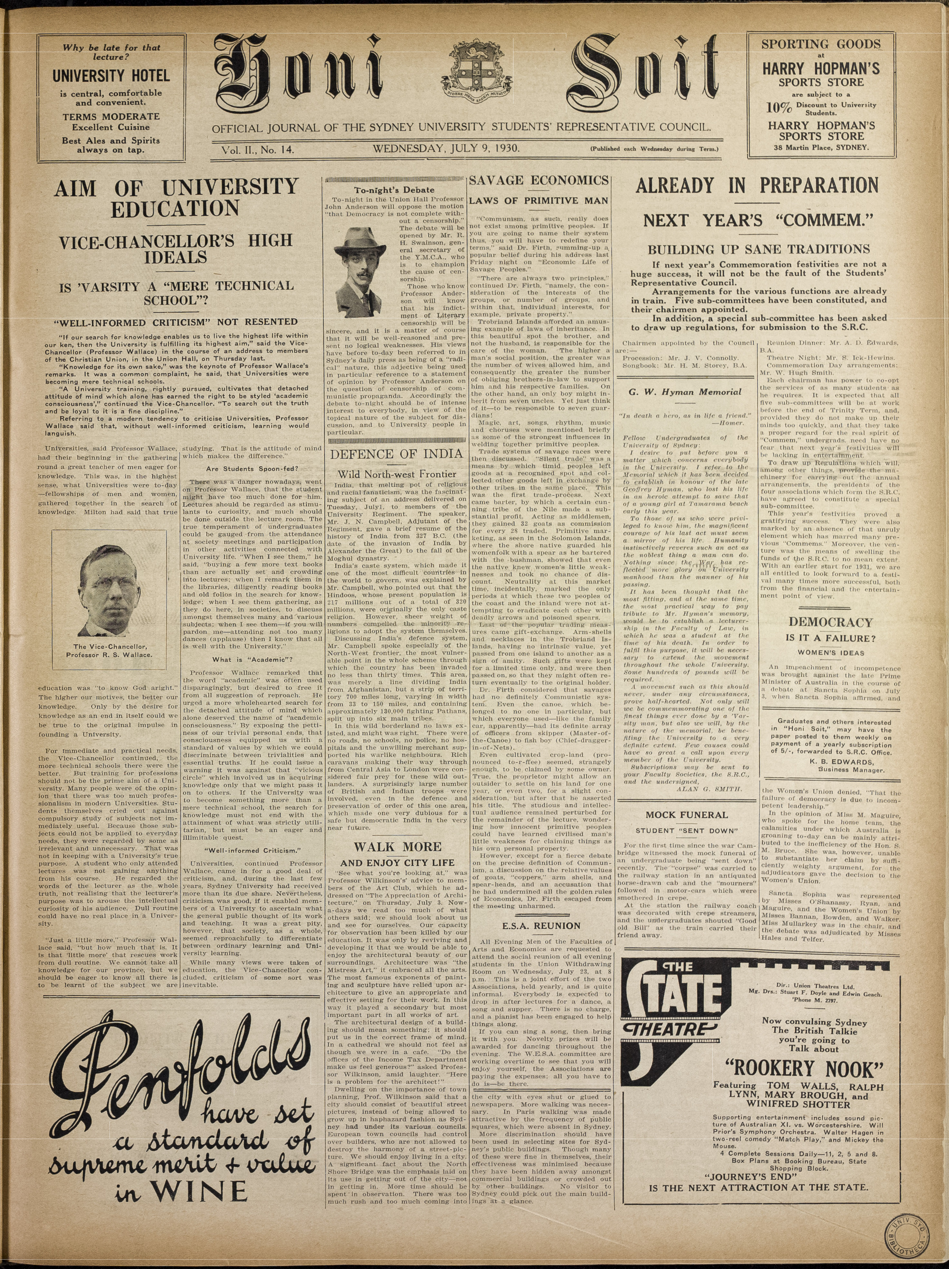 Honi Soit 1930 Issue 14