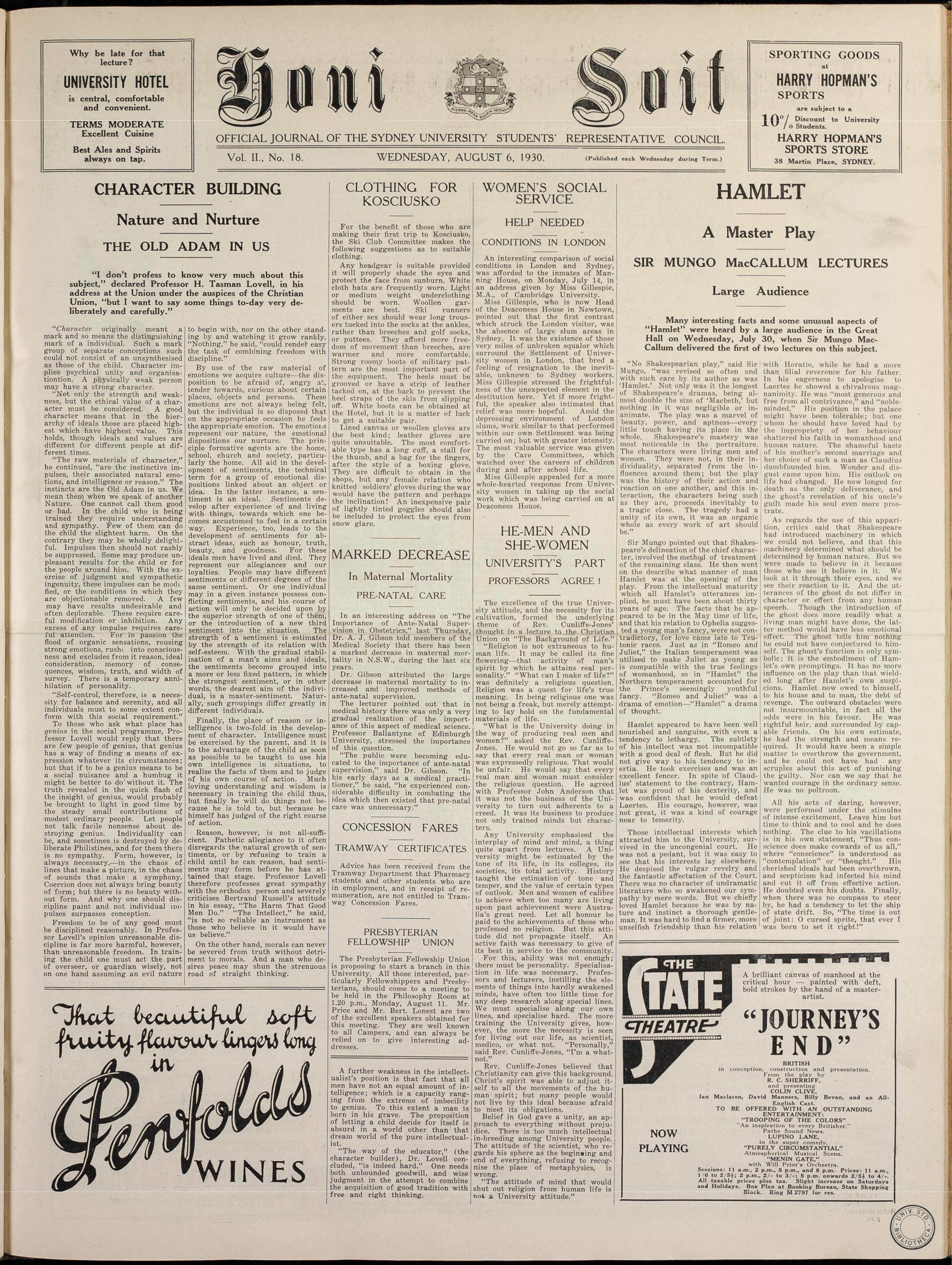 Honi Soit 1930 Issue 18