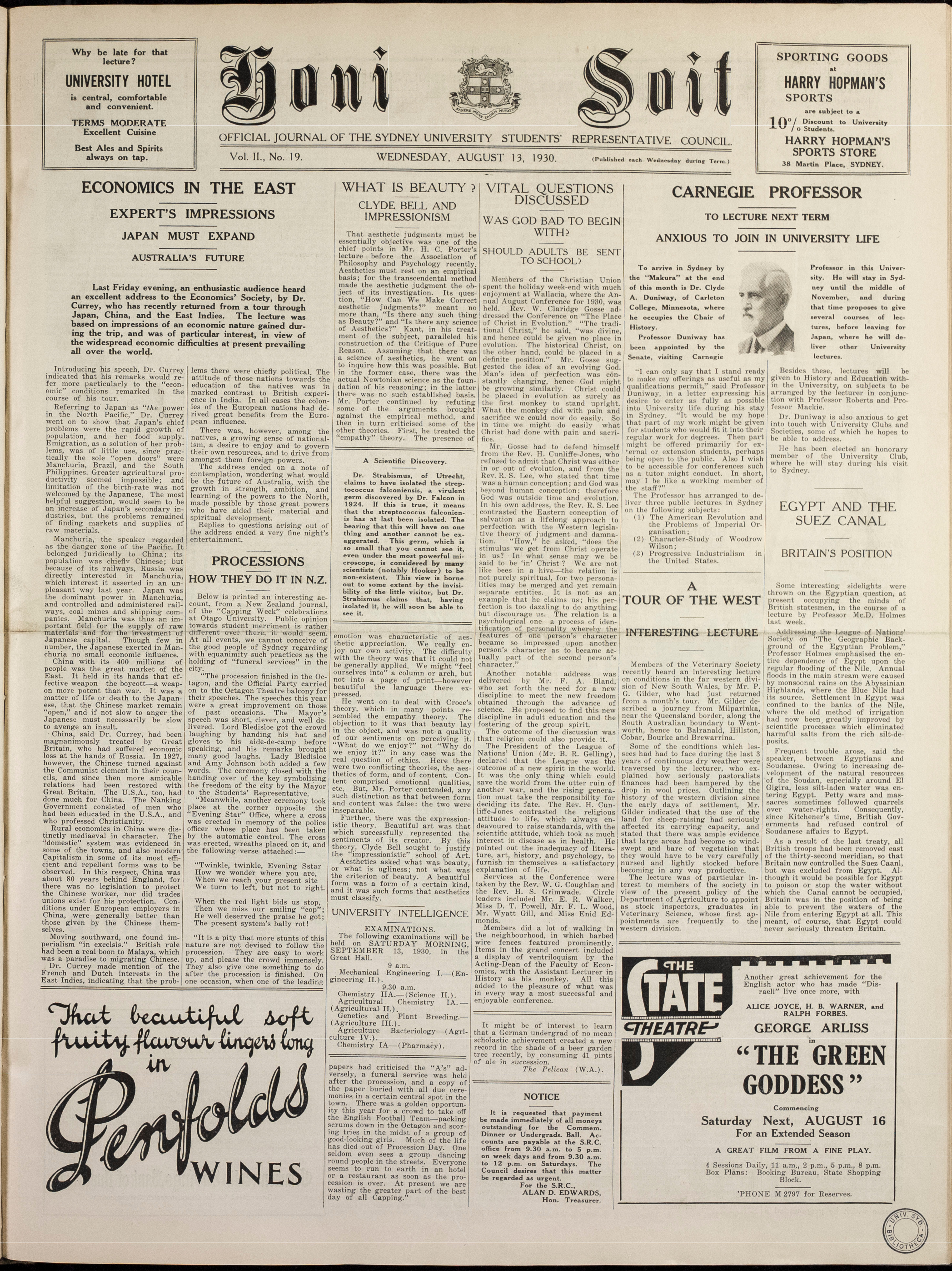 Honi Soit 1930 Issue 19