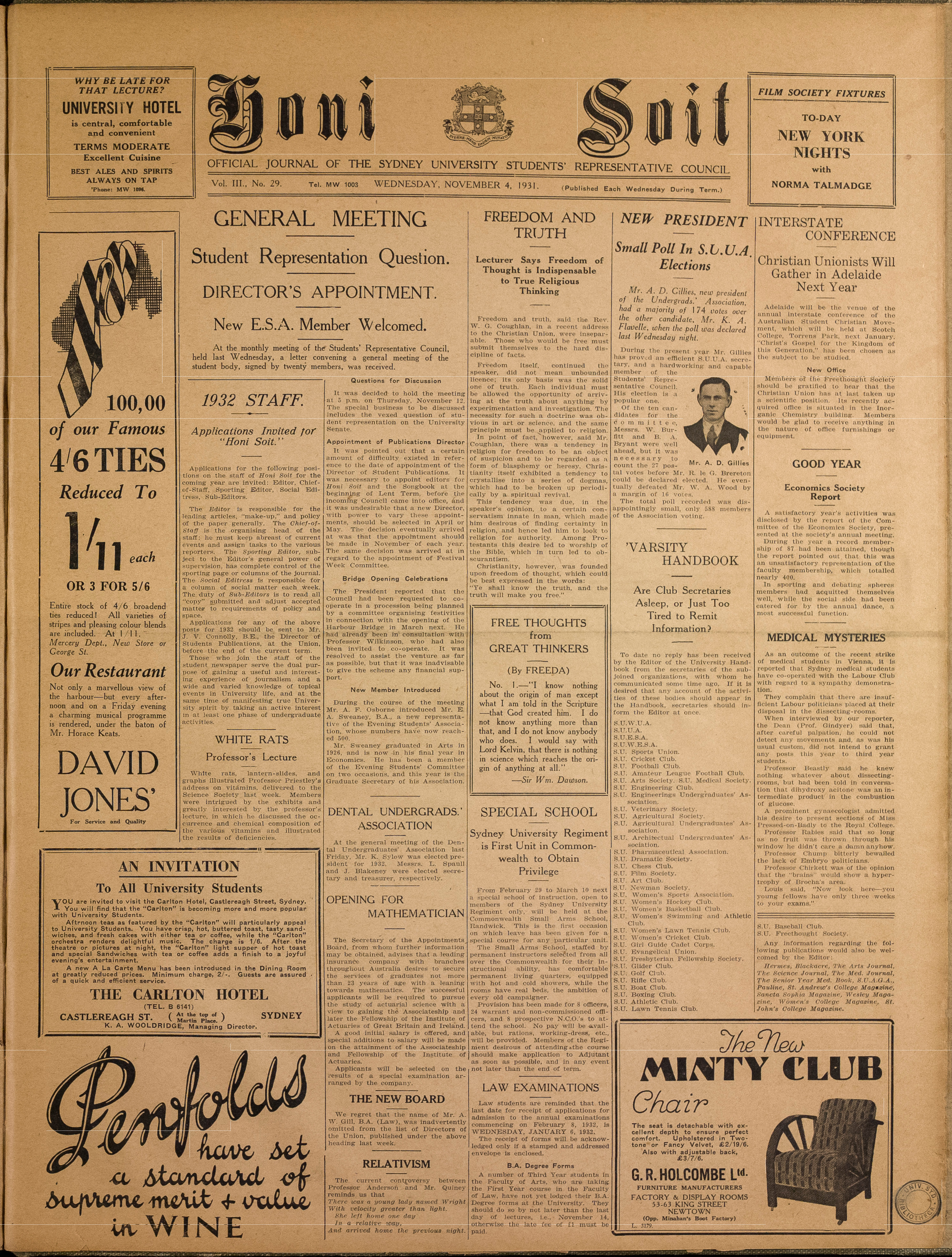 Honi Soit 1931 Issue 29