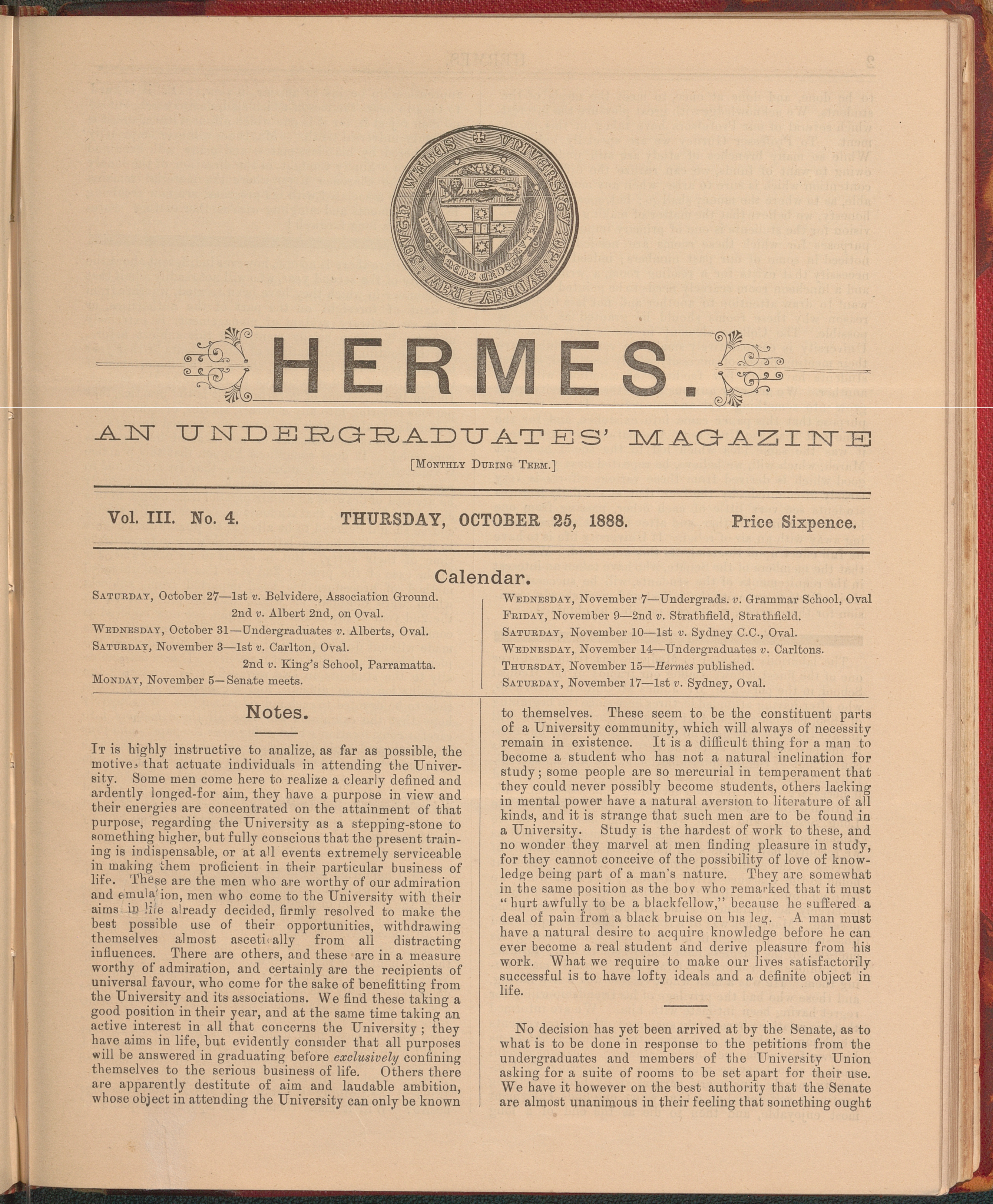 Hermes 1888 Volume 3 Number 4
