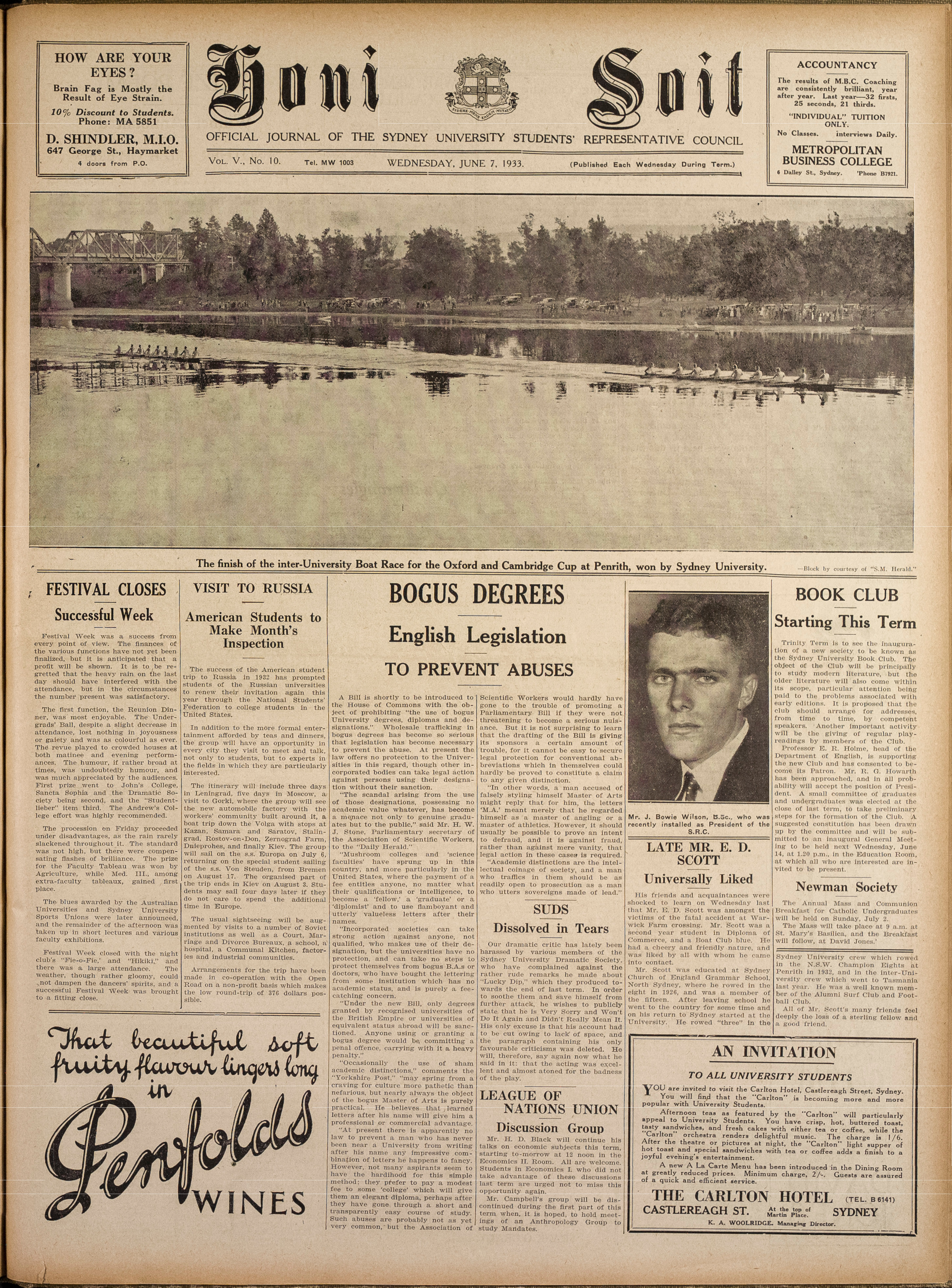 Honi Soit 1933 Issue 10