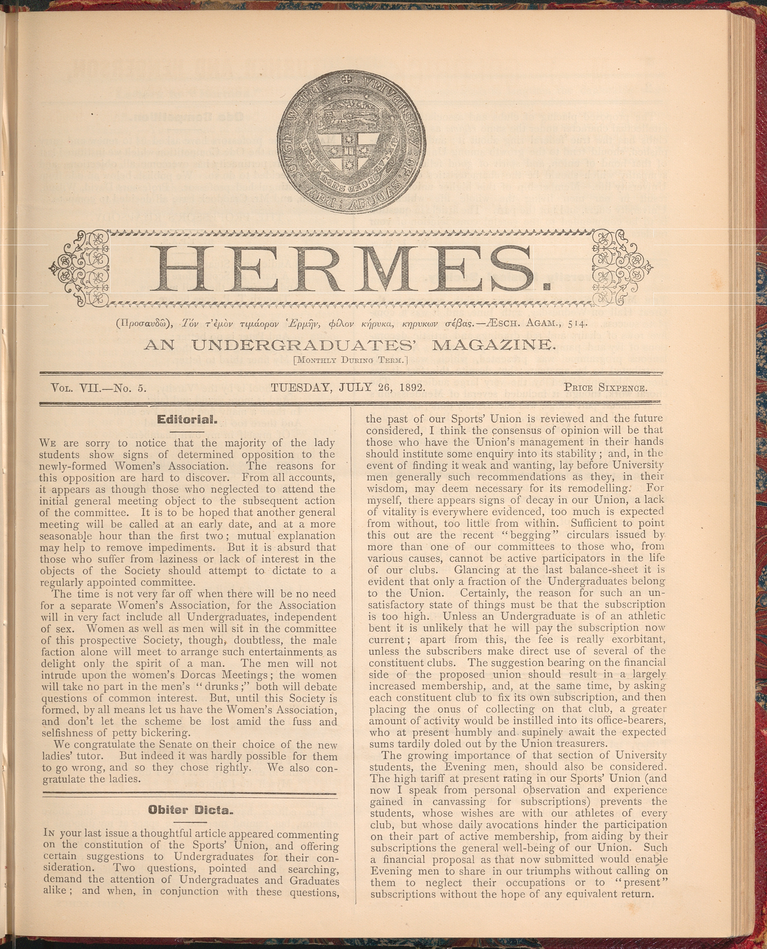 Hermes 1892 Volume 7 Number 5