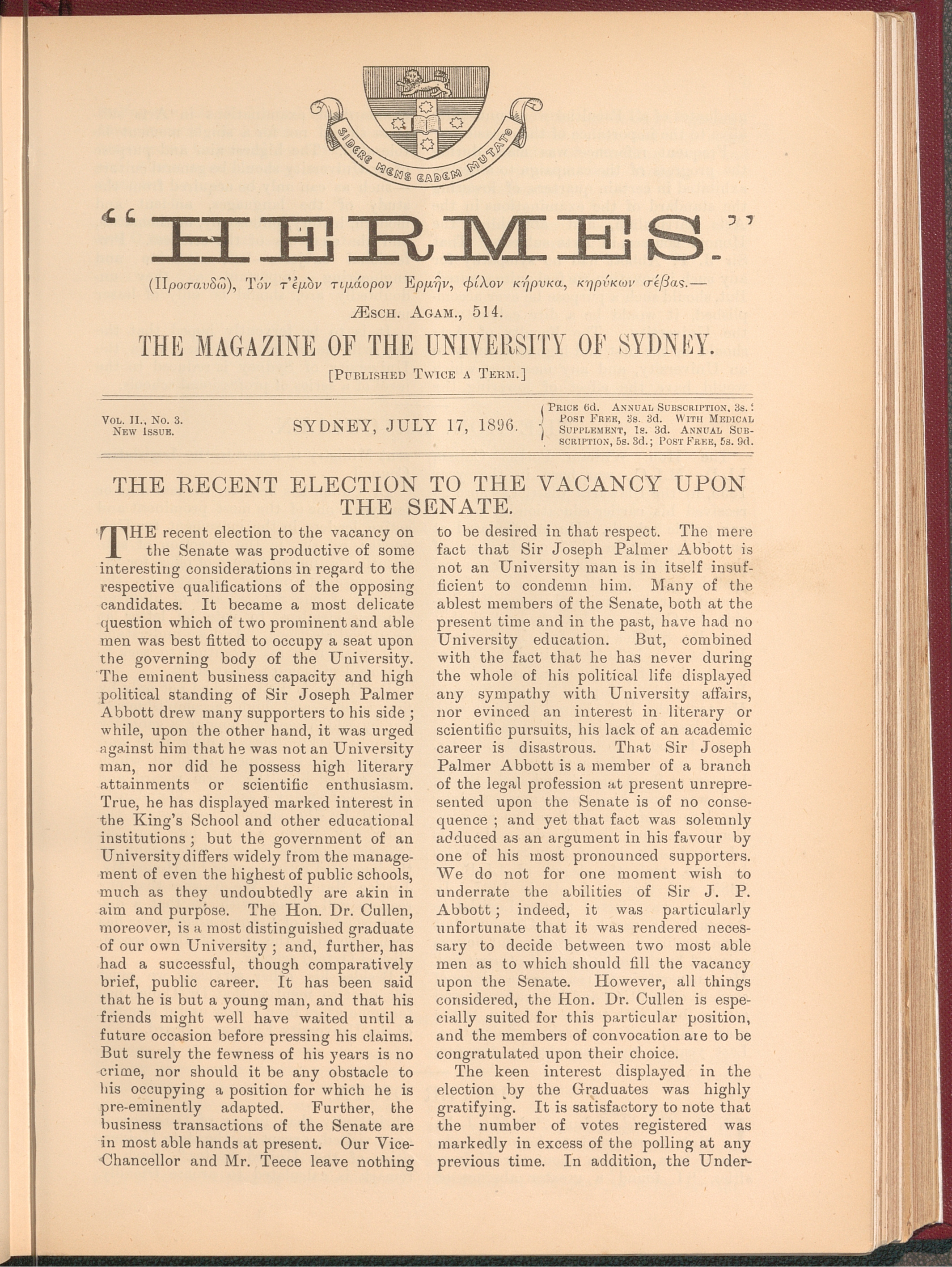Hermes 1896 Volume 2 Number 3