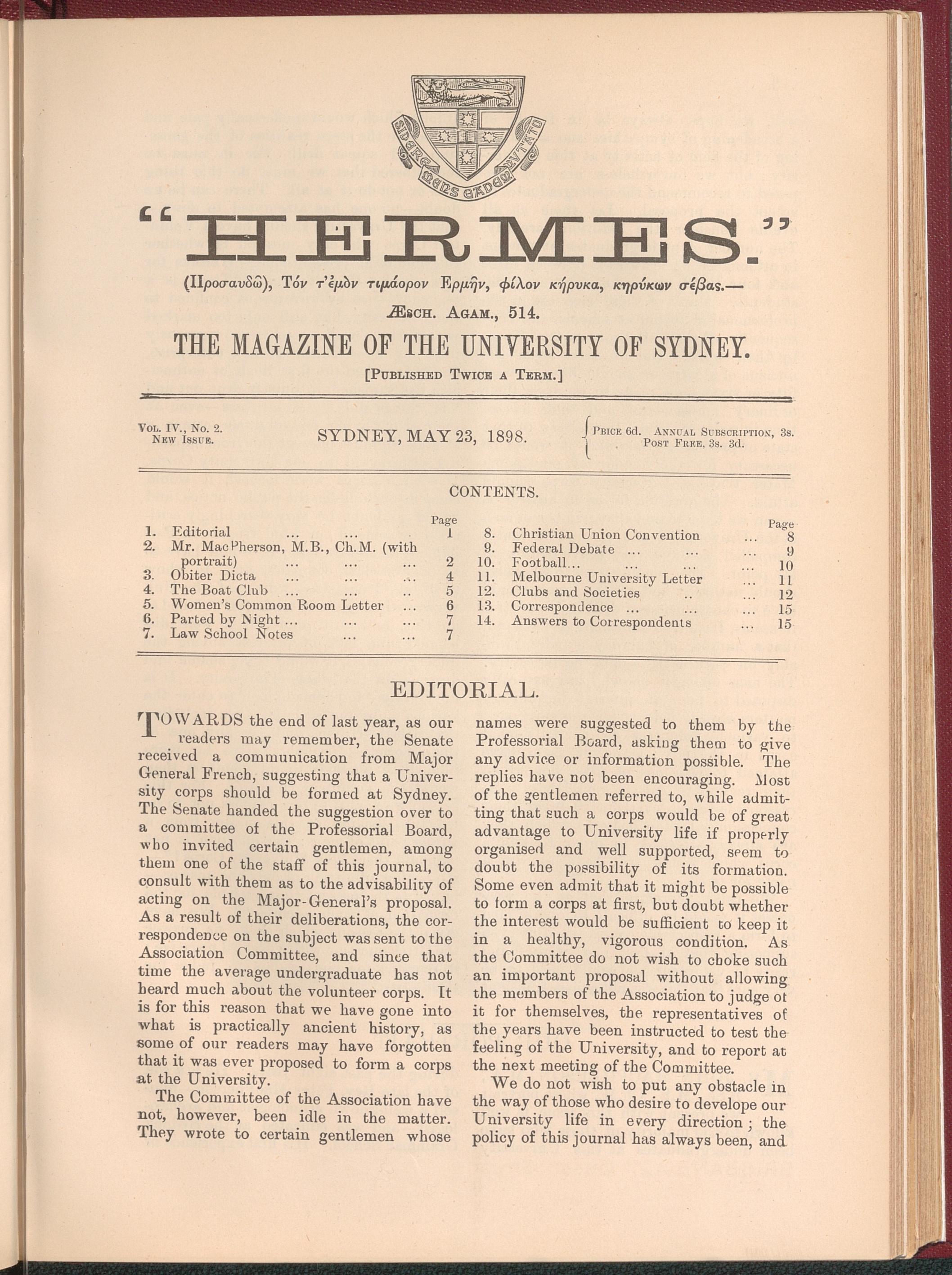 Hermes 1898 Volume 4 Number 2