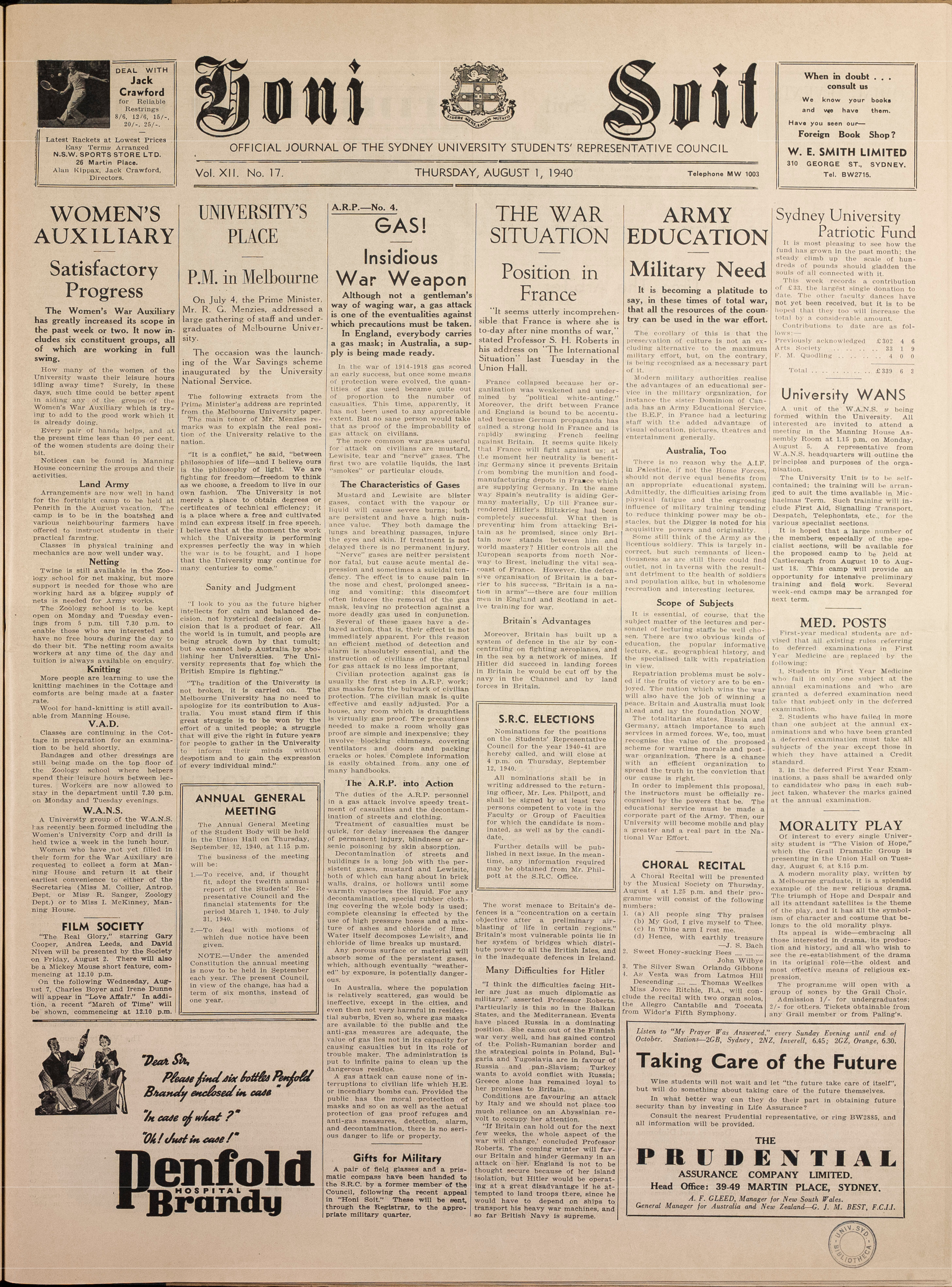 Honi Soit 1940 Issue 17