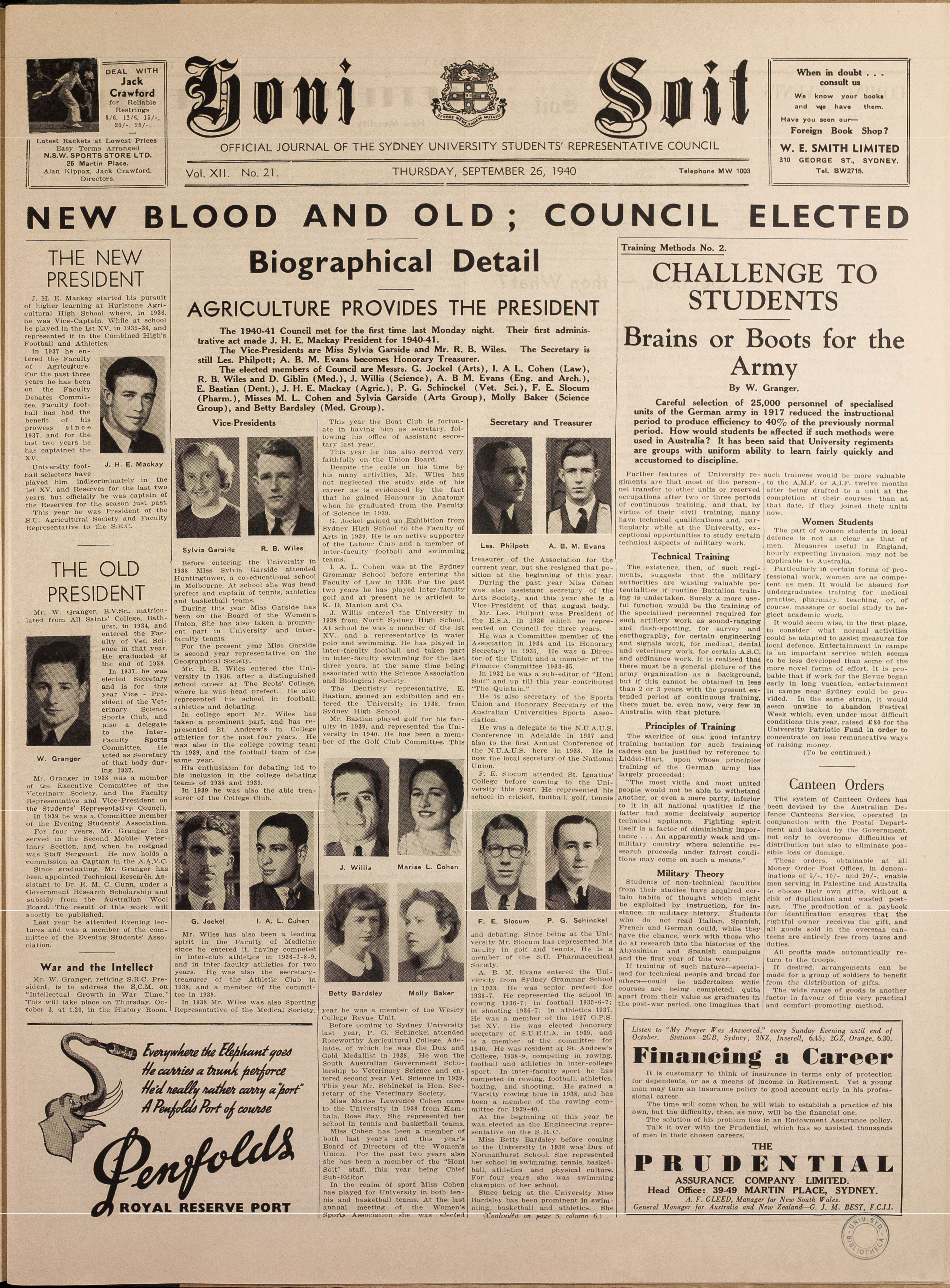 Honi Soit 1940 Issue 21