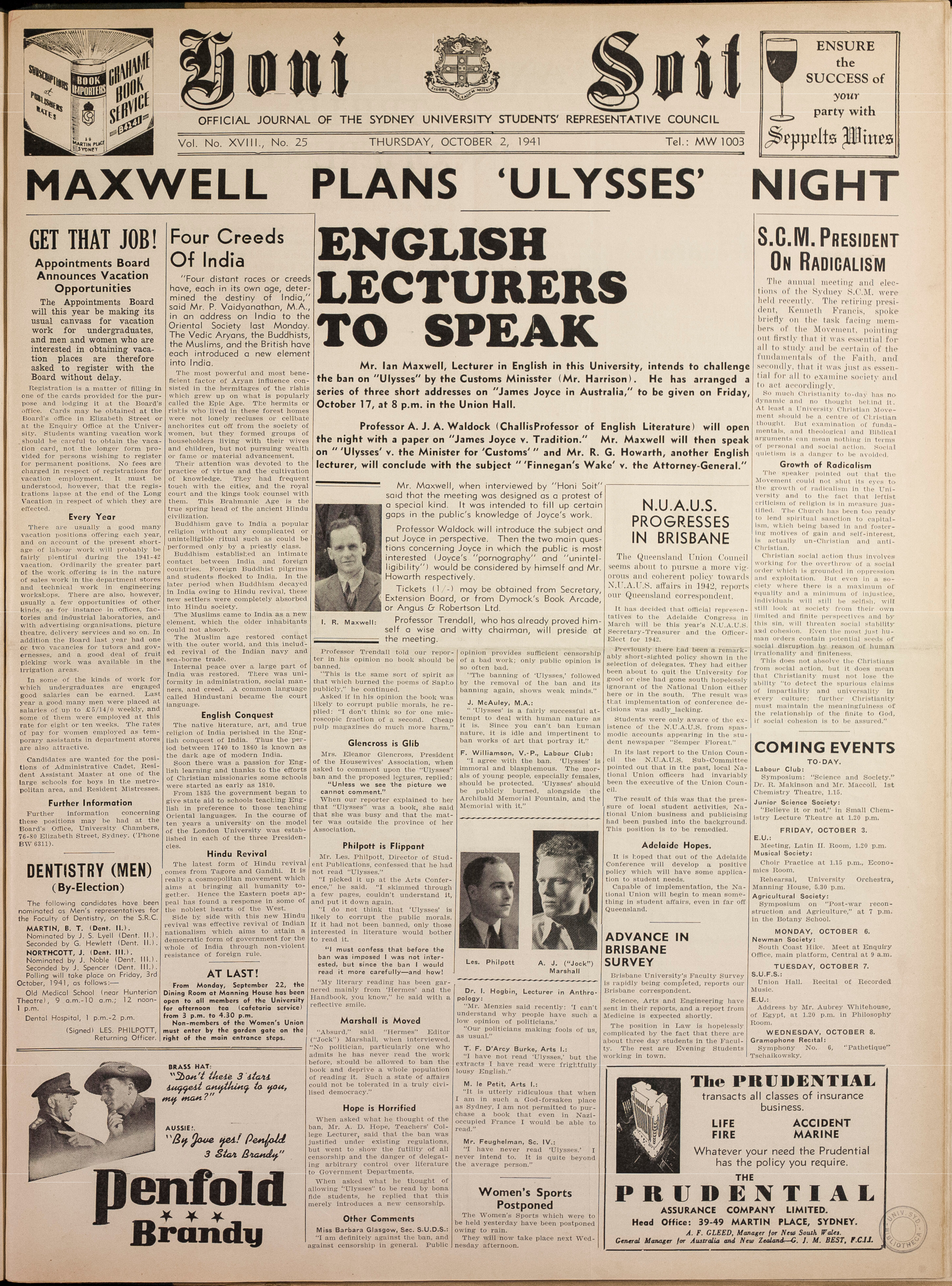 Honi Soit 1941 Issue 25