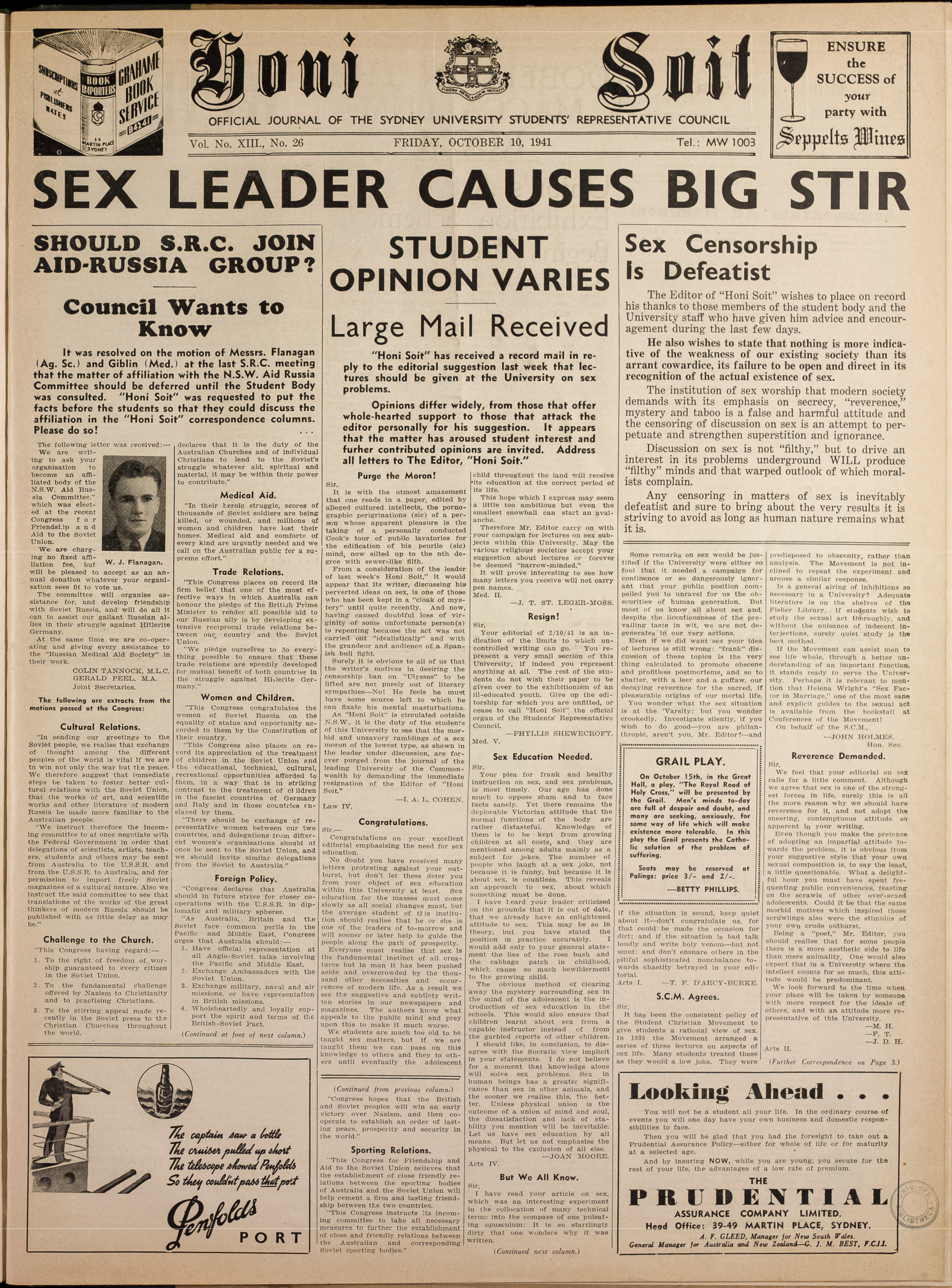 Honi Soit 1941 Issue 26