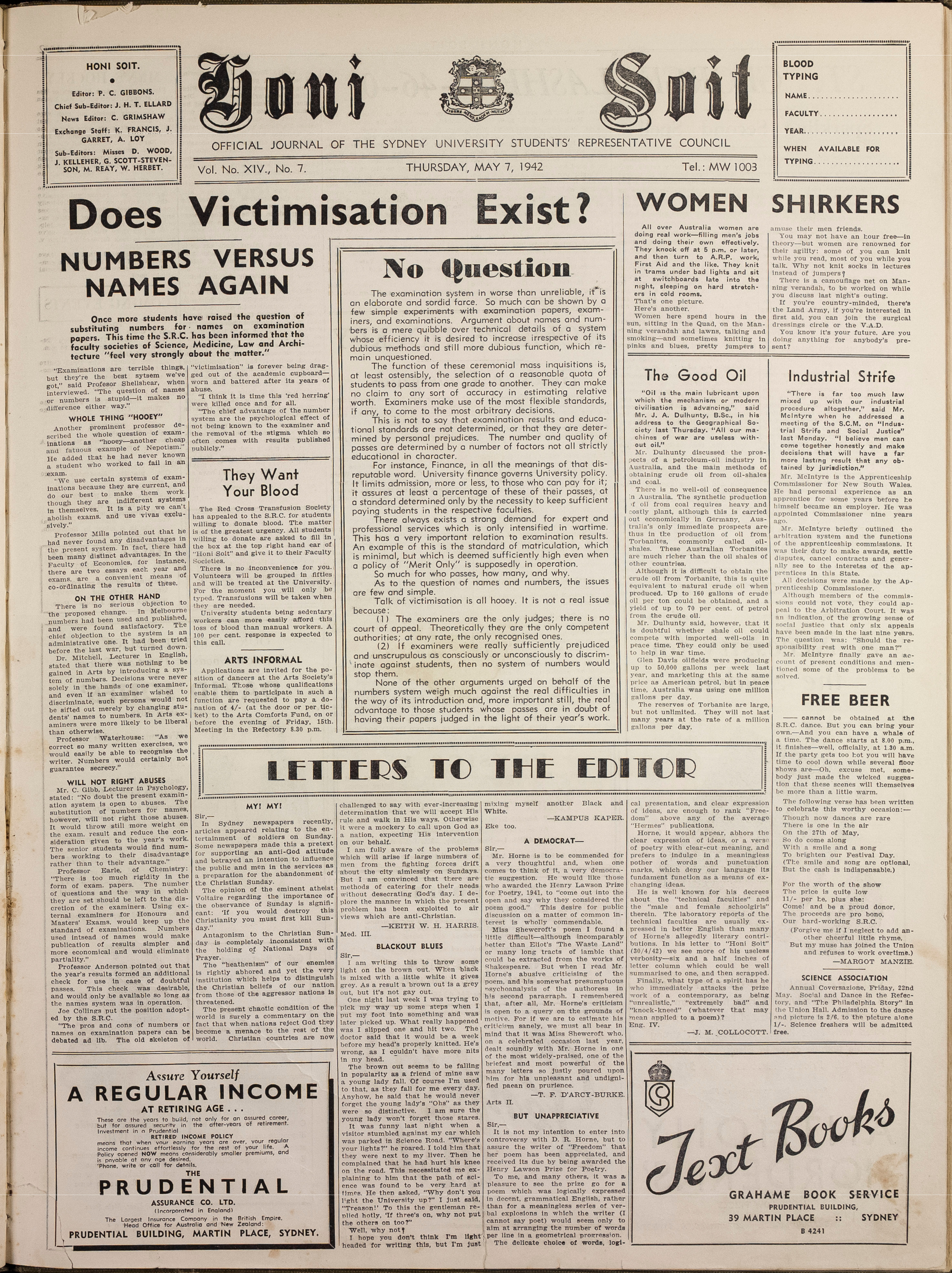 Honi Soit 1942 Issue 07