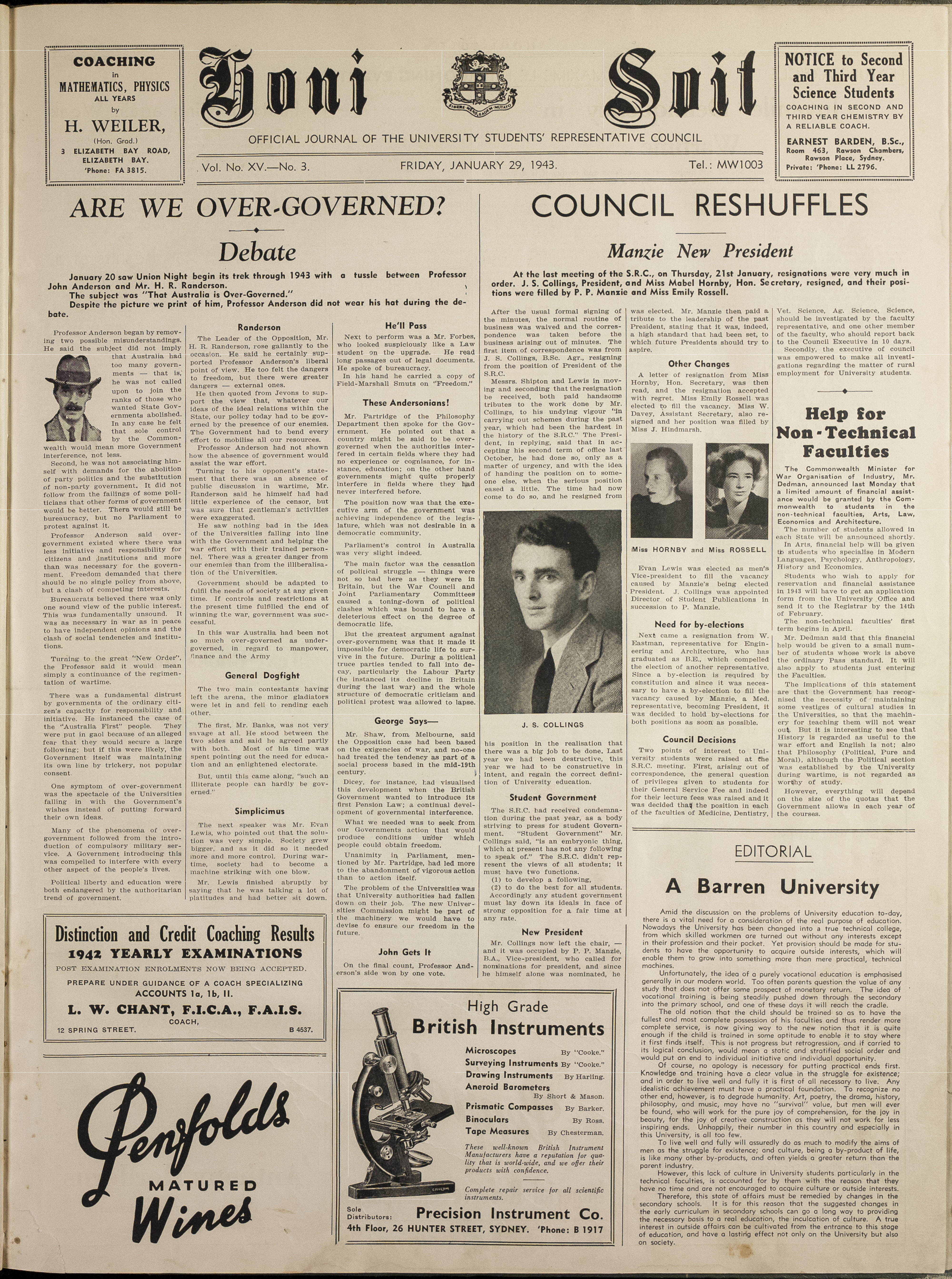 Honi Soit 1943 Issue 03